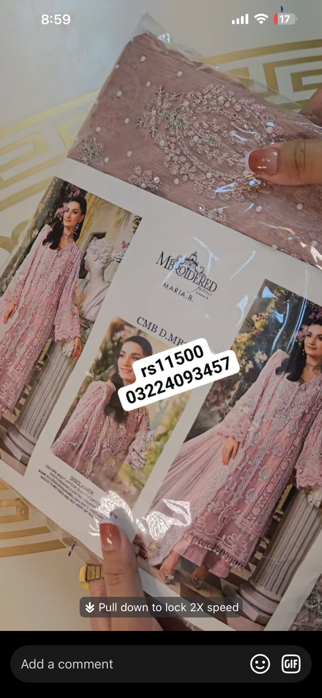 Maria B Chiffon Pink