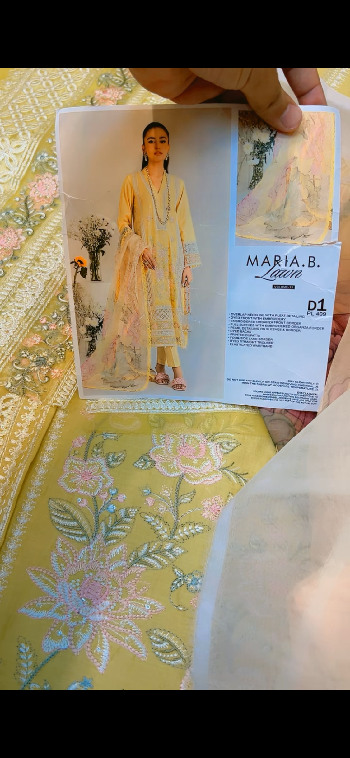 Maria B Lemon yellow lawn