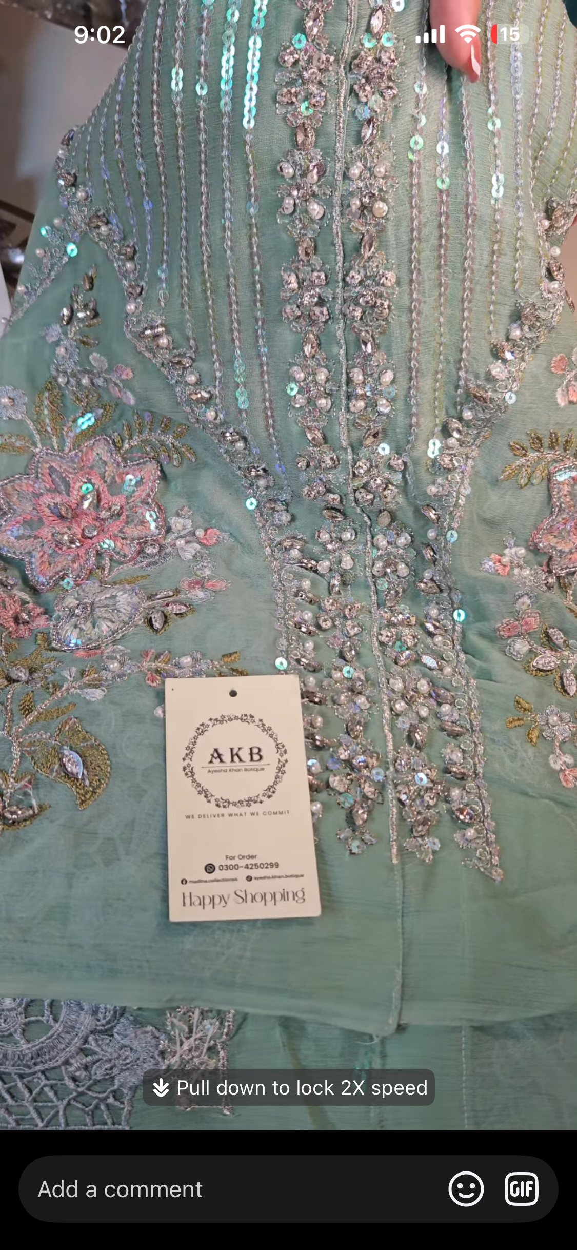 Maria B Chiffon aqua