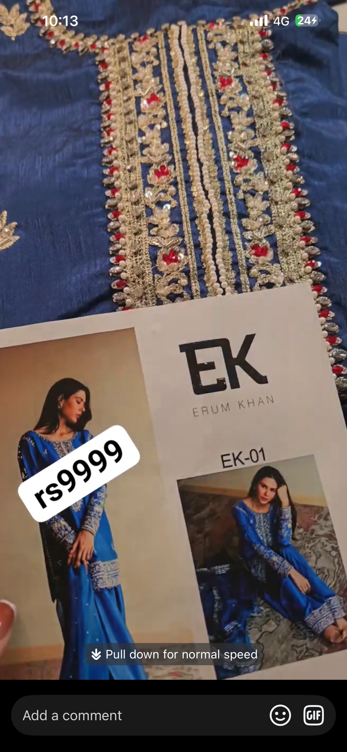 Erum Khan blue T