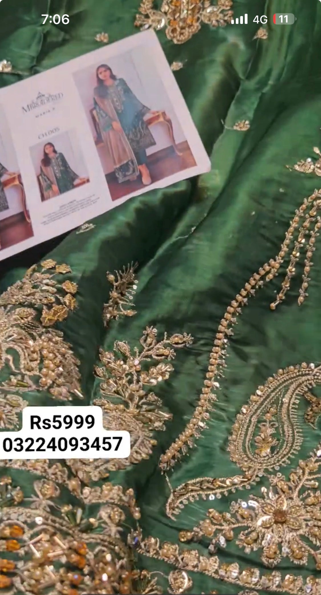 Maira B Sheesha Silk Bottle green