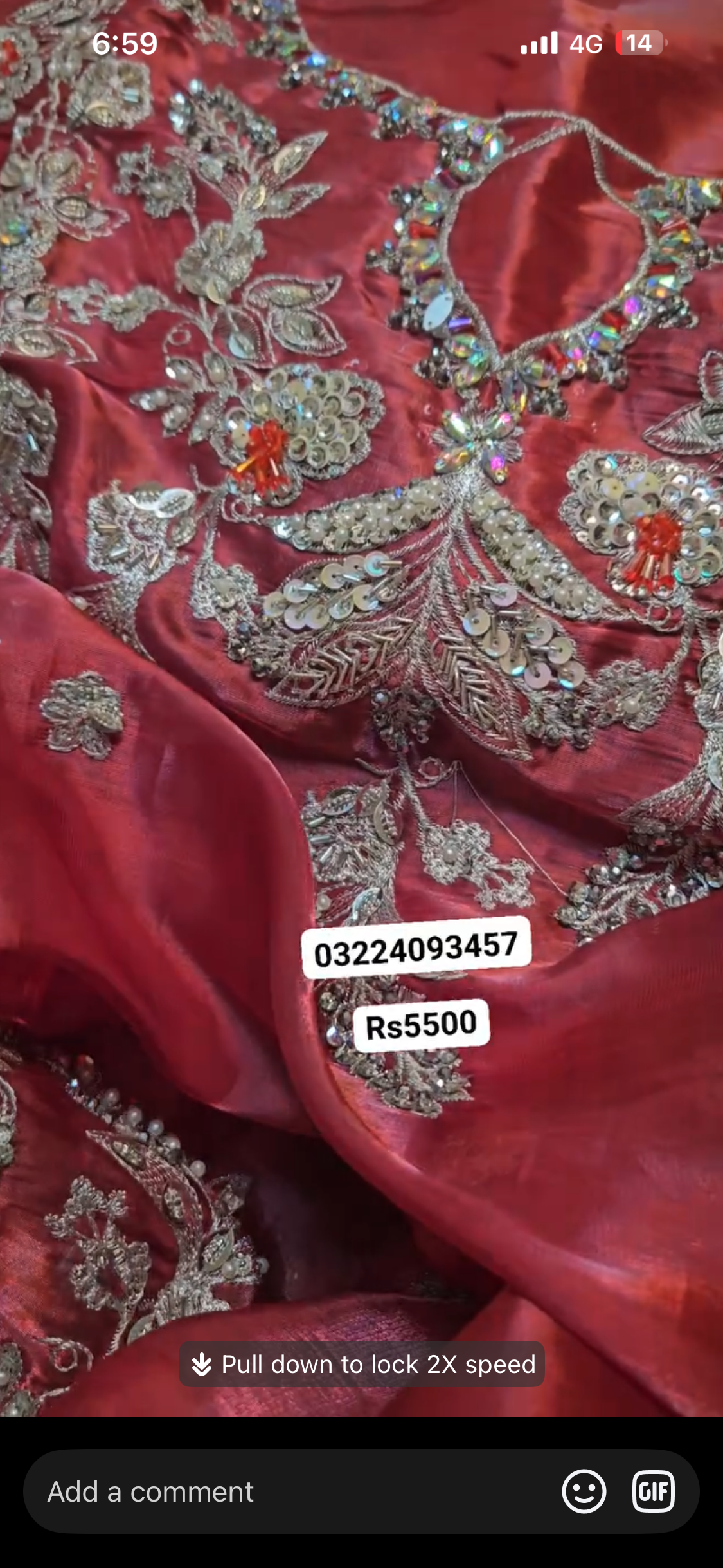 Sehrish Nadeem Red sheesha Silk