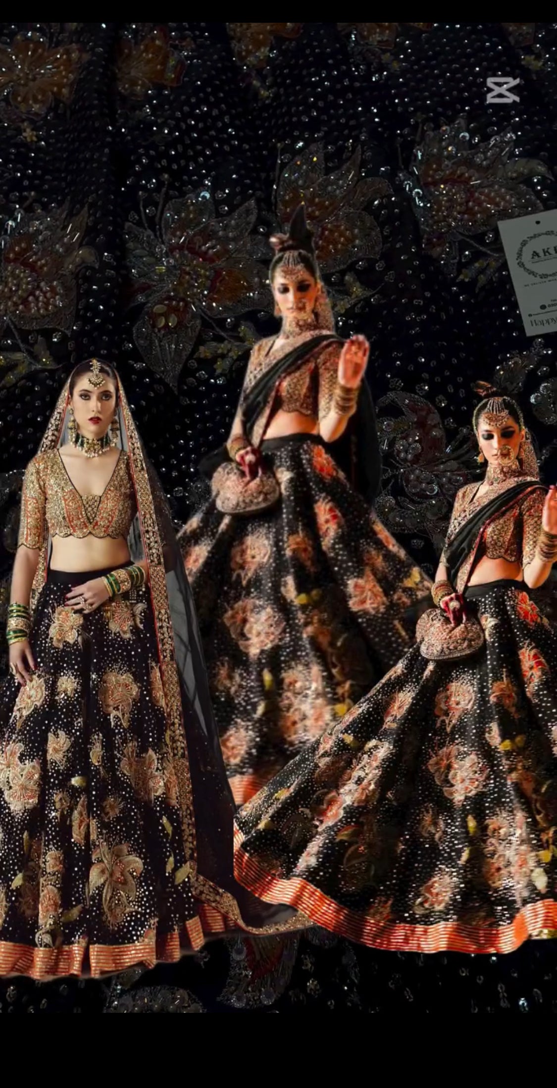 Hussain Rehar Black Lehnga maxi 🖤