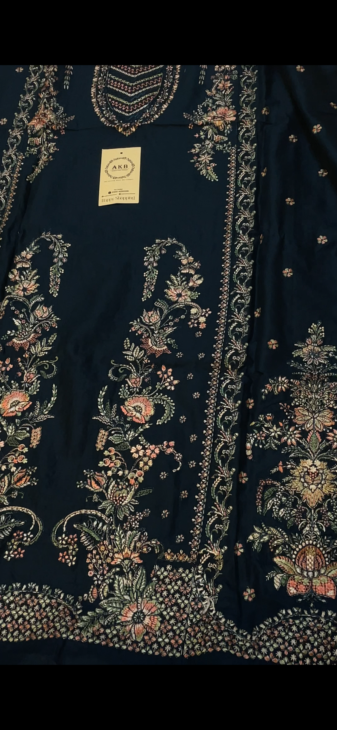 Hussain Rehar Dark blue luxury lawn