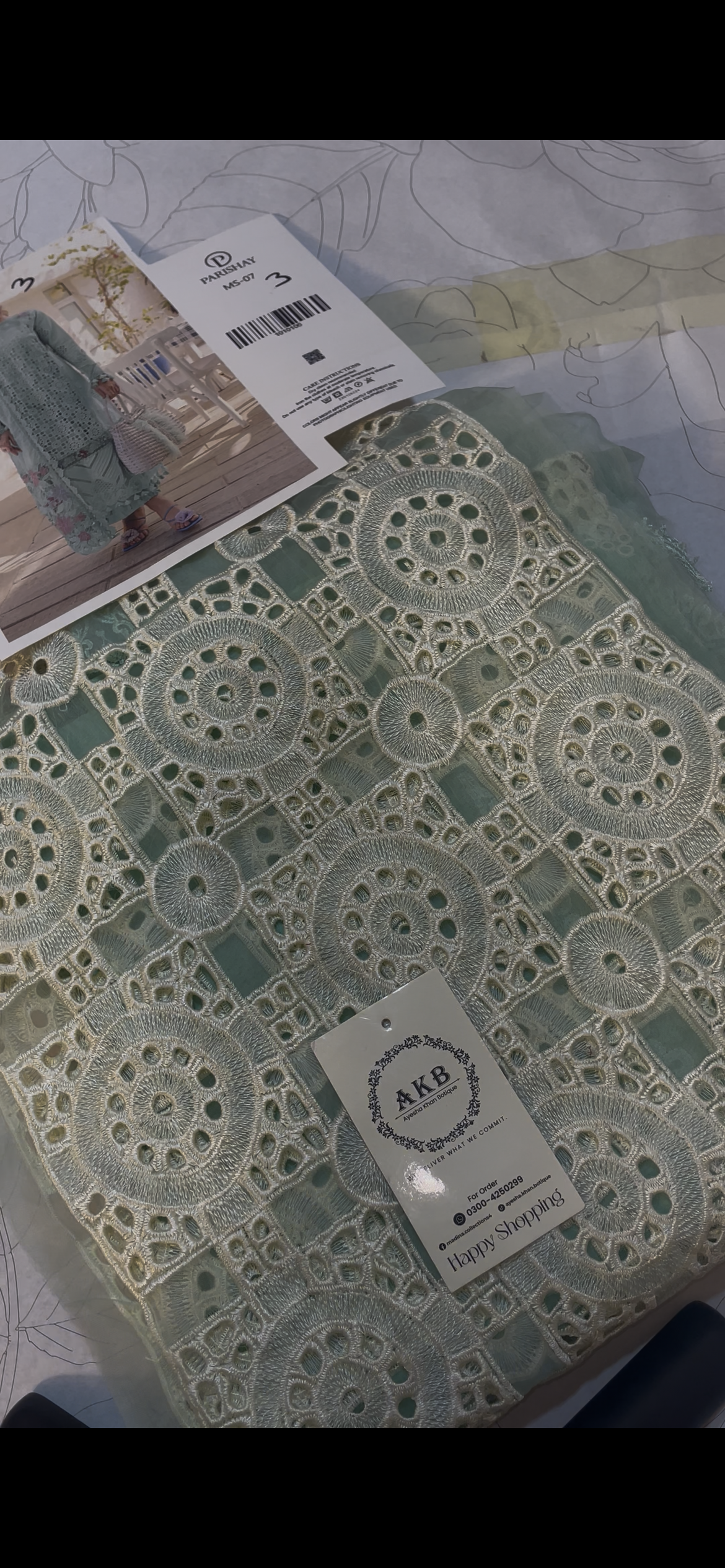 Aqua luxury lawn chicken kari panel🩵