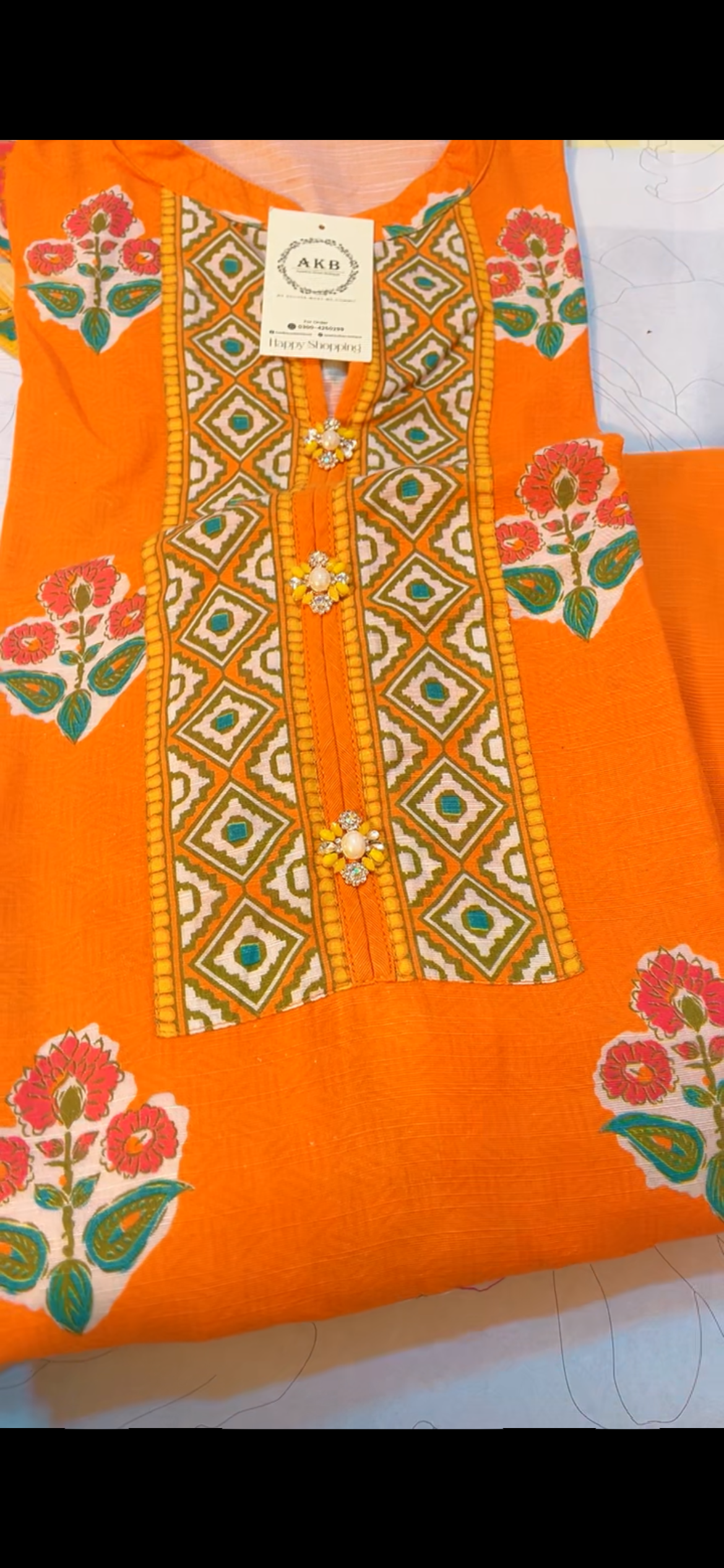 Orange yellow Khaddar medium