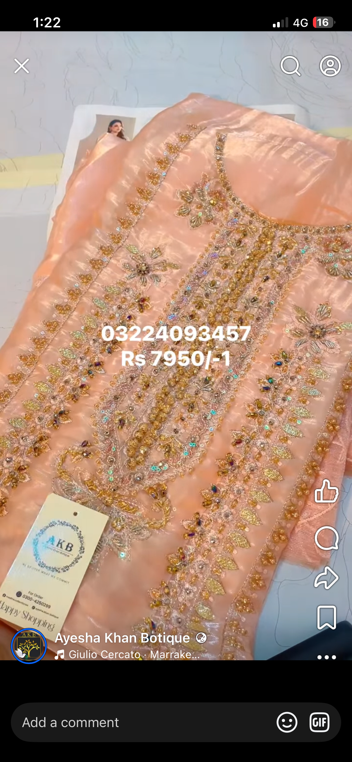 Sheesha Silk Alizeh peach