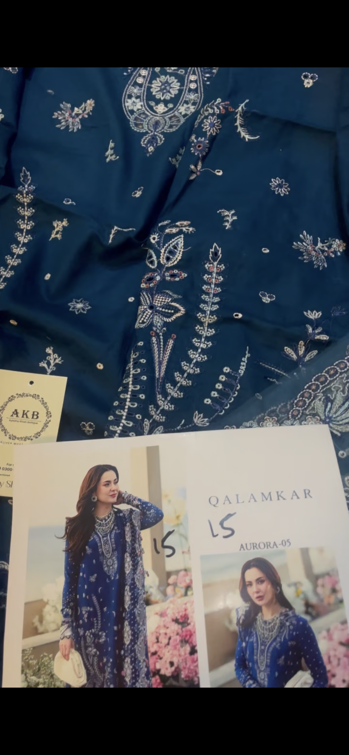 Qalamkar lawn blue