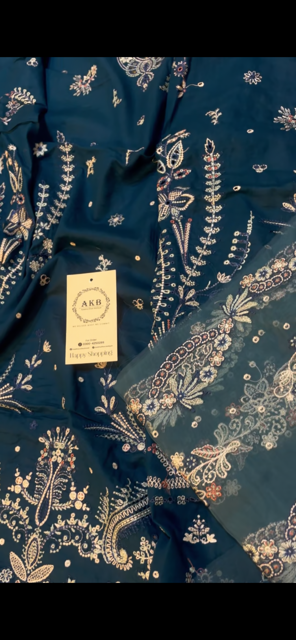 Qalamkar lawn blue