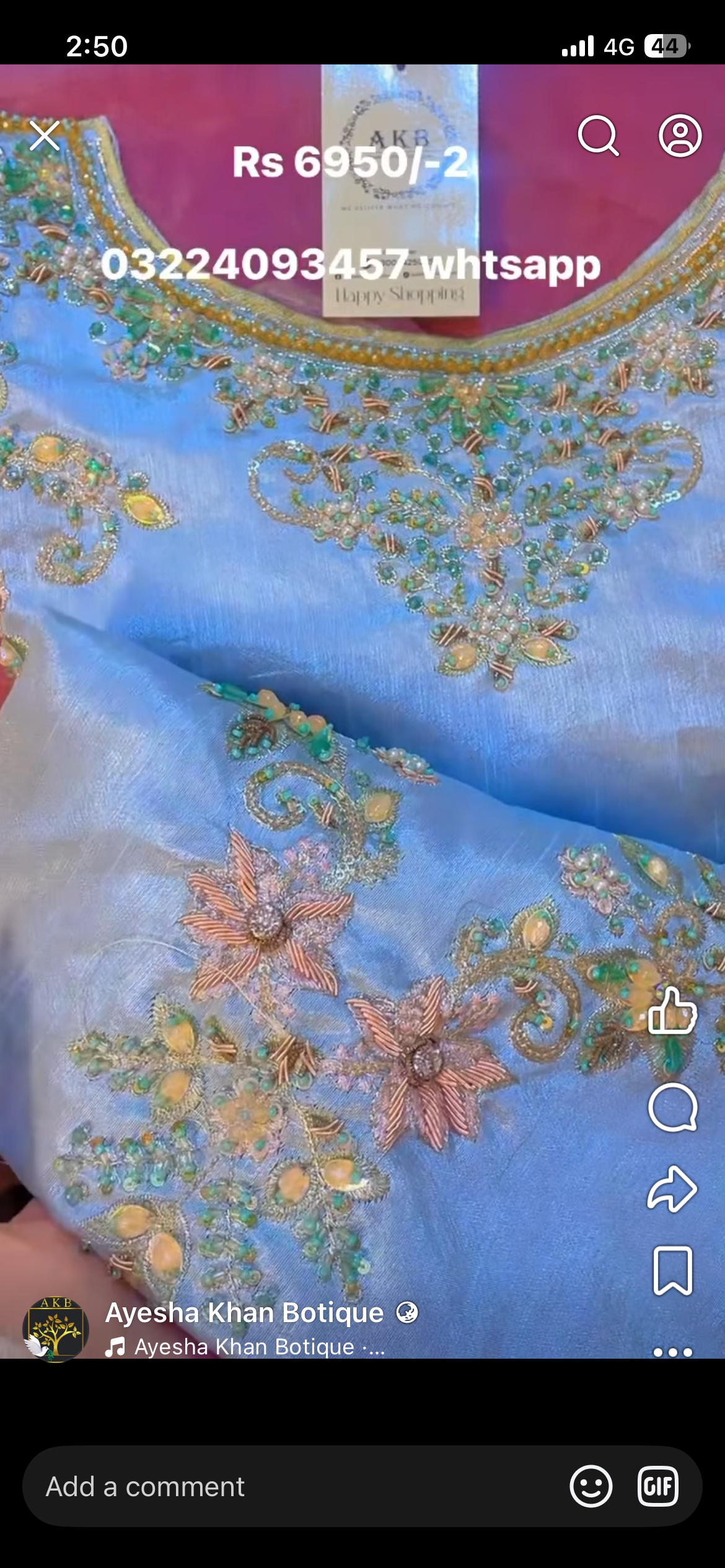 Sara rohail asghar ice blue lavender