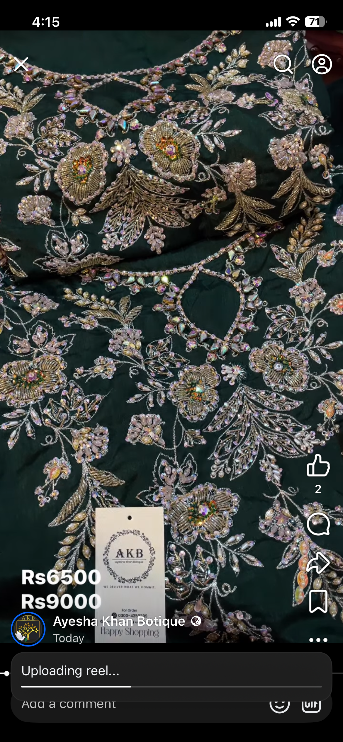 Sara rohail asghar bottle green round neck 2pcs