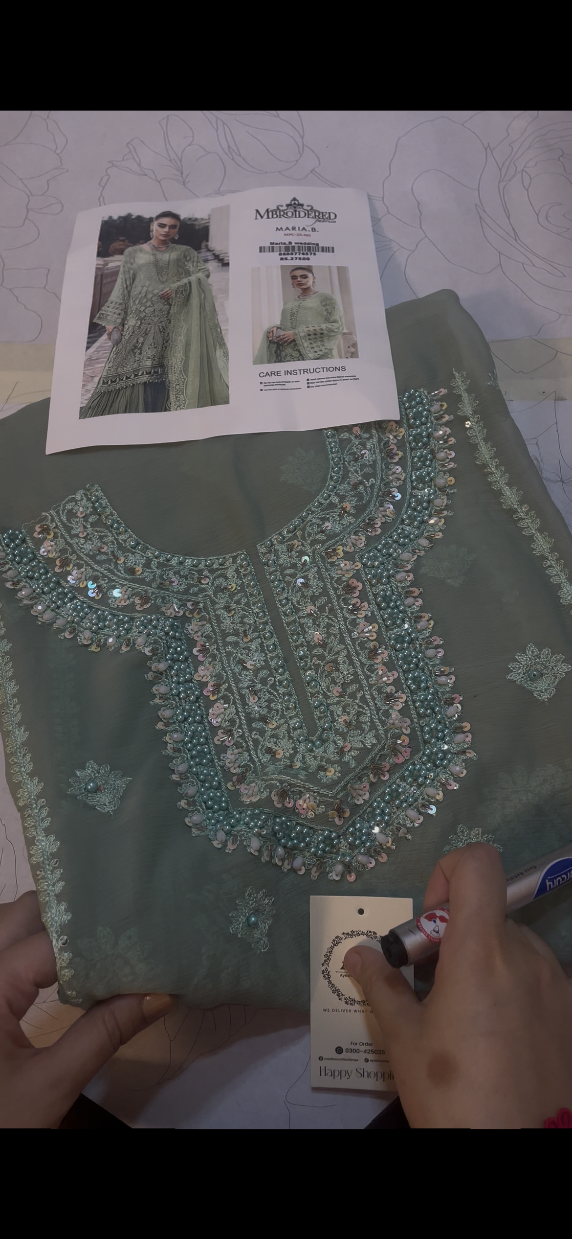 Maria B seagreen Chiffon