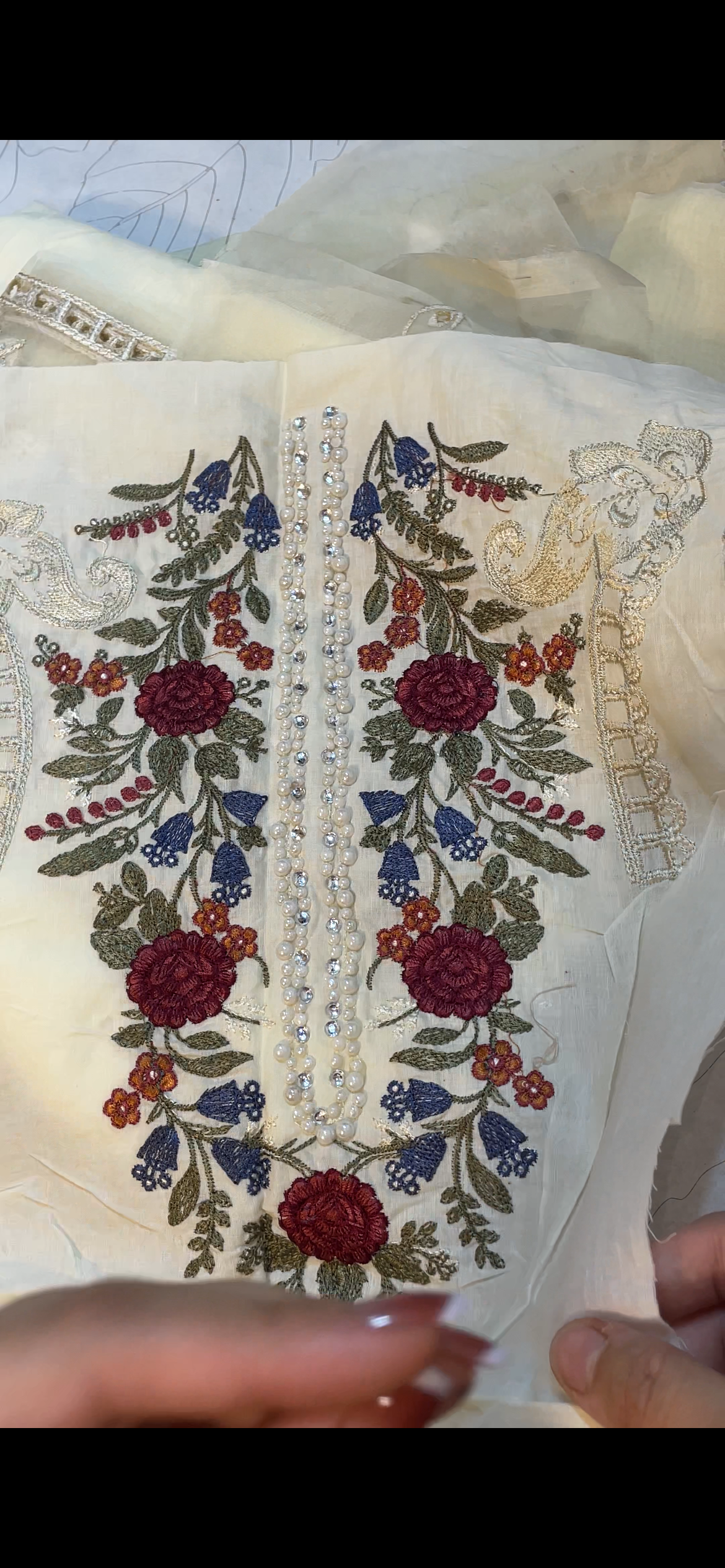 Maria B white lawn organza formal