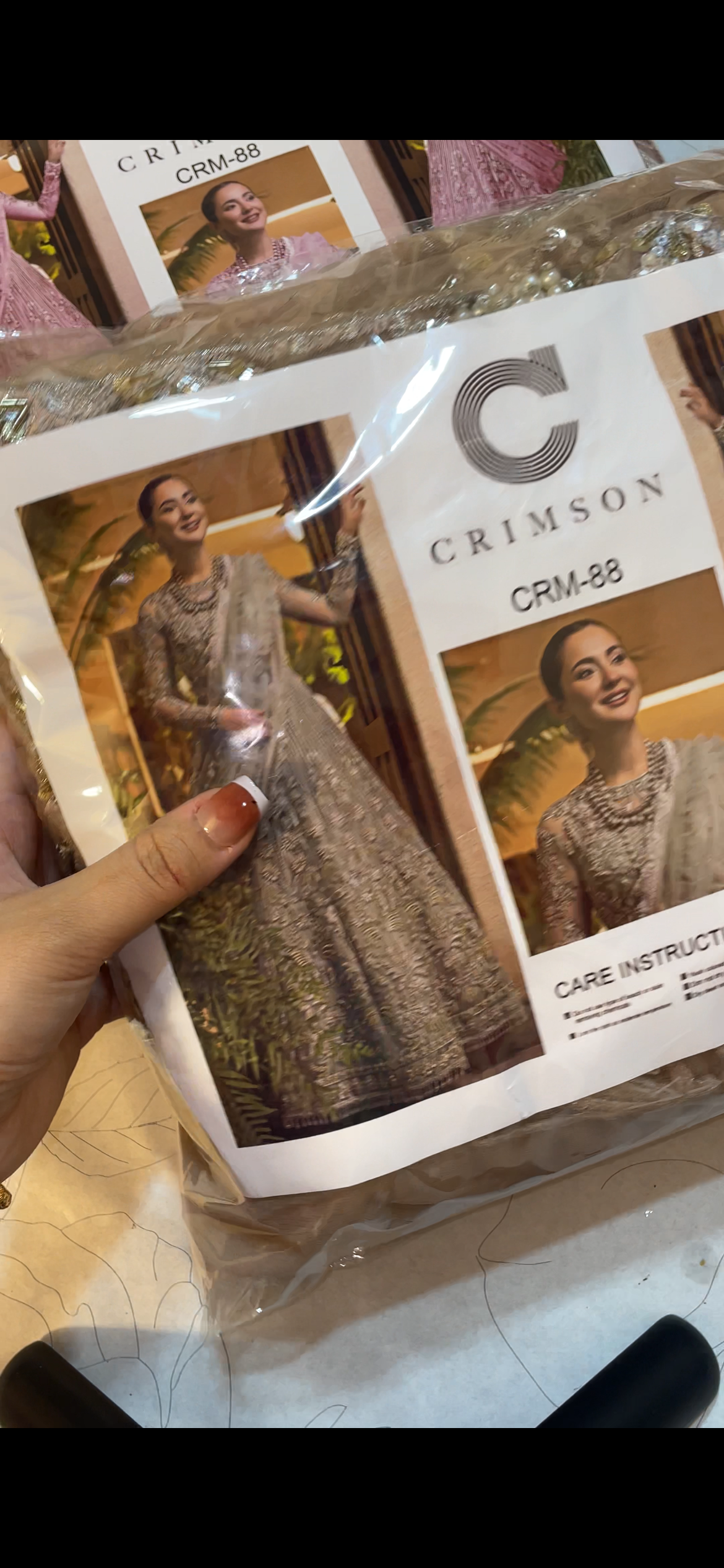 Crimson light pink maxi