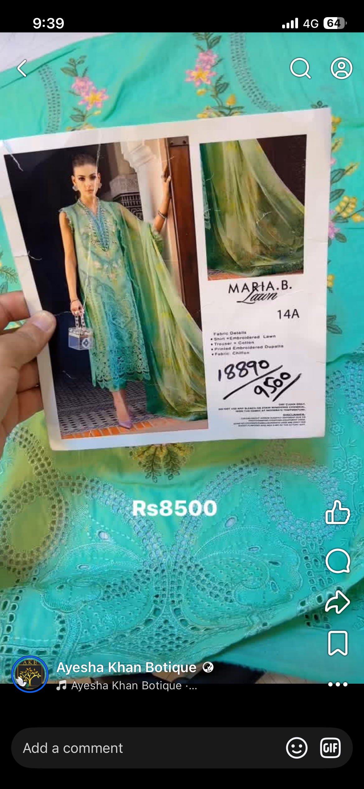 MariaB luxury lawn 14A