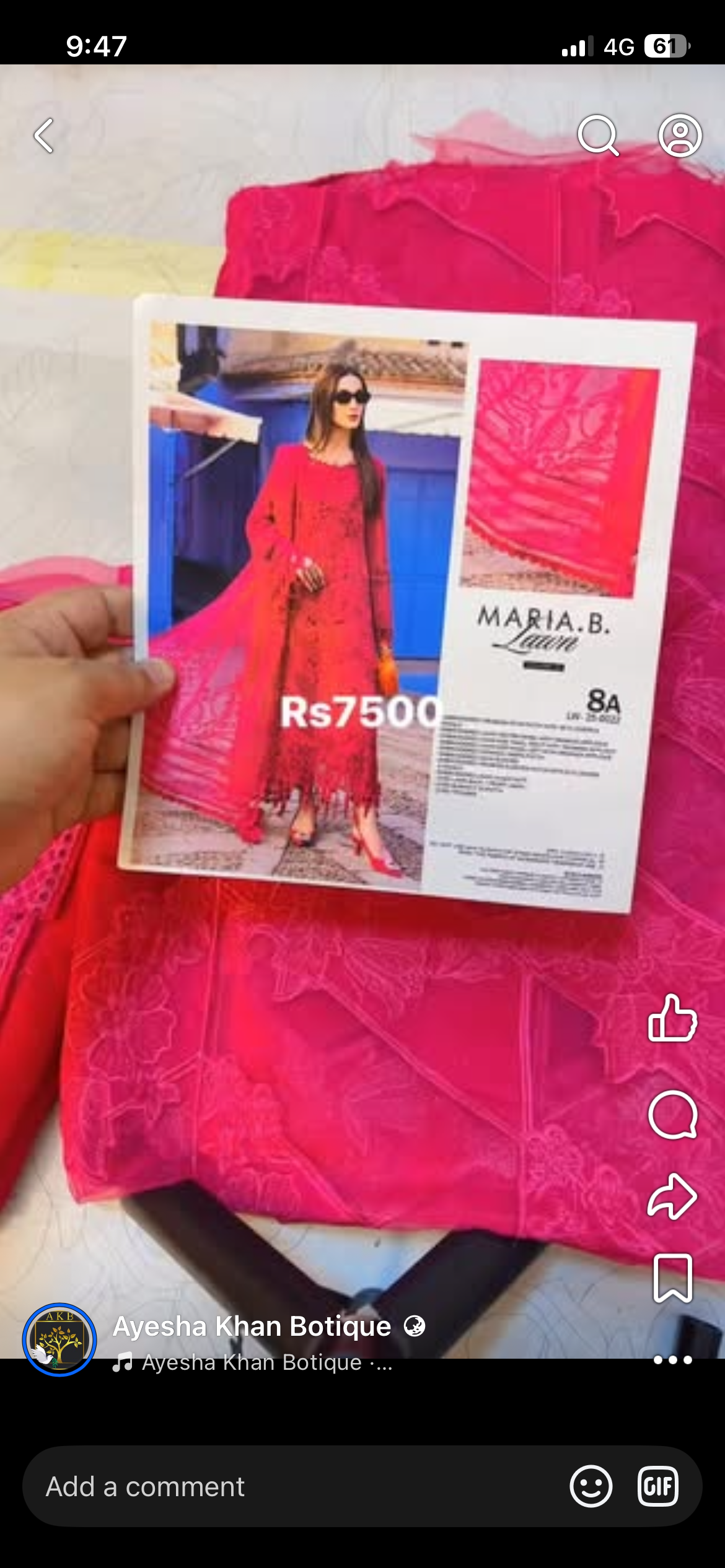 MariaB luxury lawn 8a hotpink