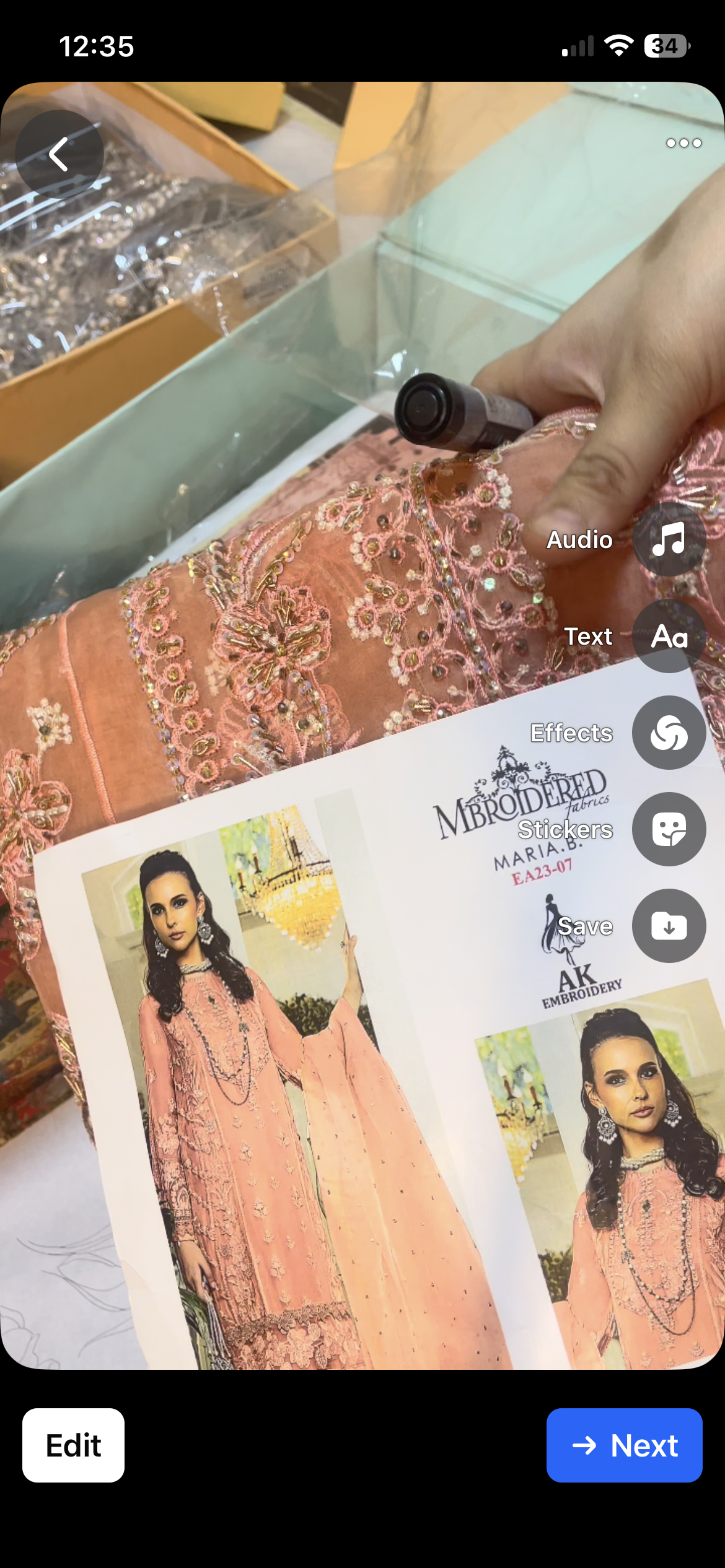 MariaB peach with net dupata ai