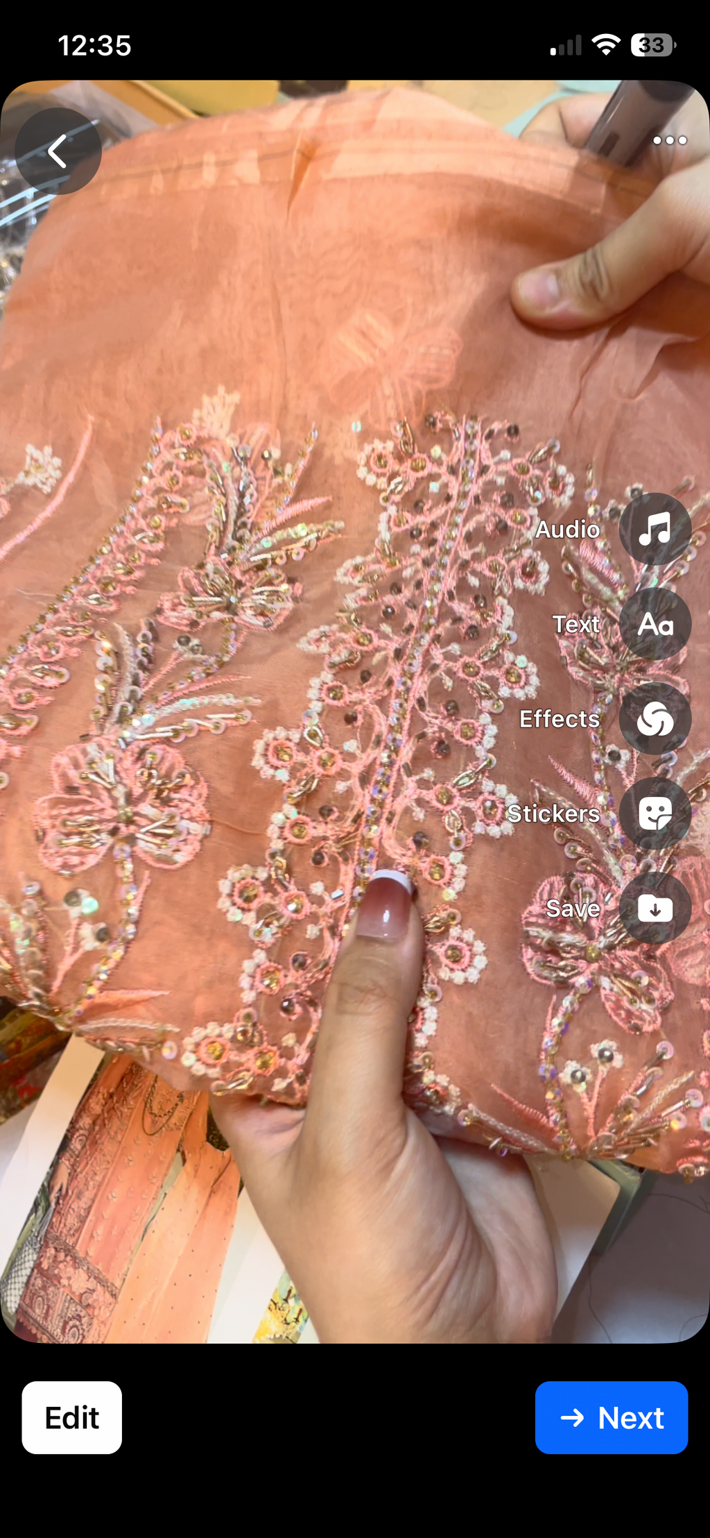 MariaB peach with net dupata ai