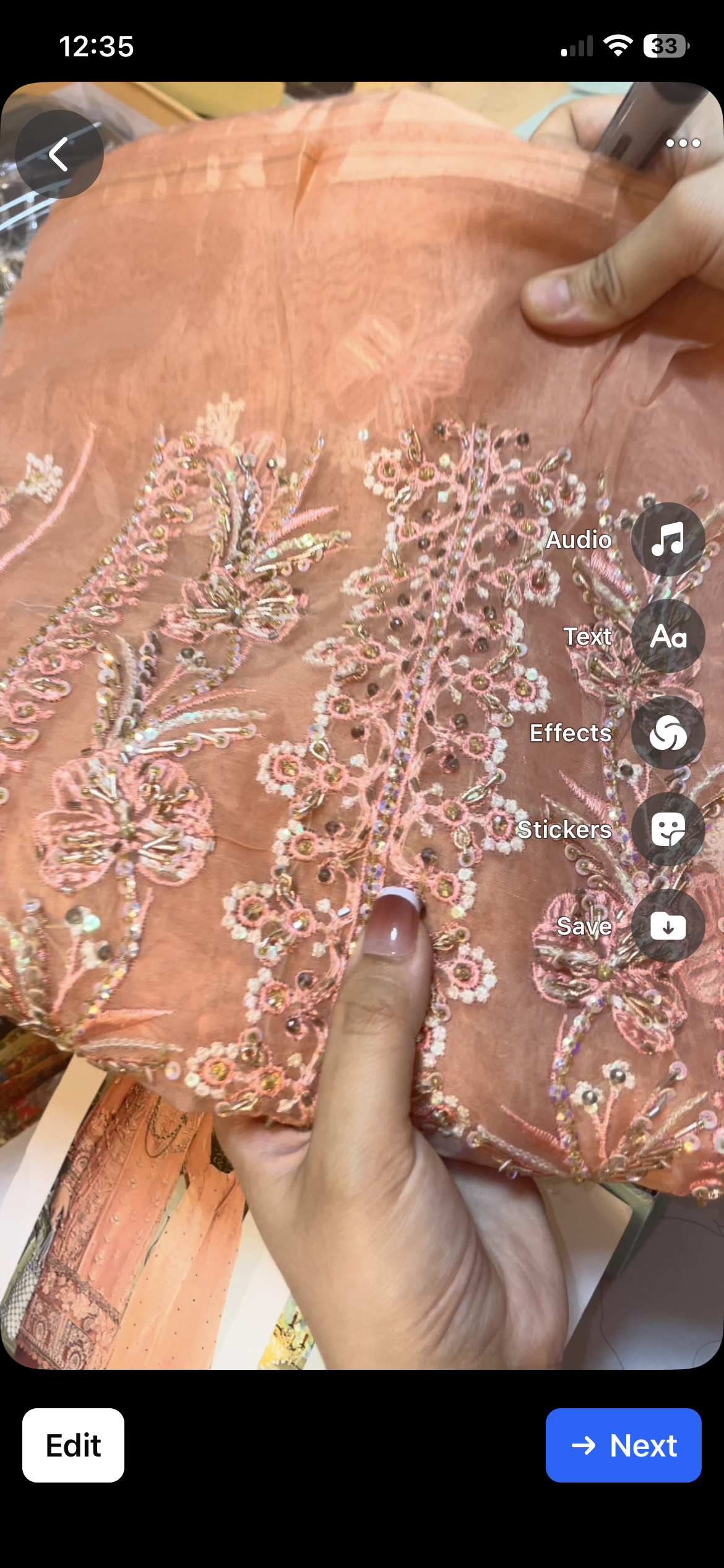 MariaB peach with net dupata ai