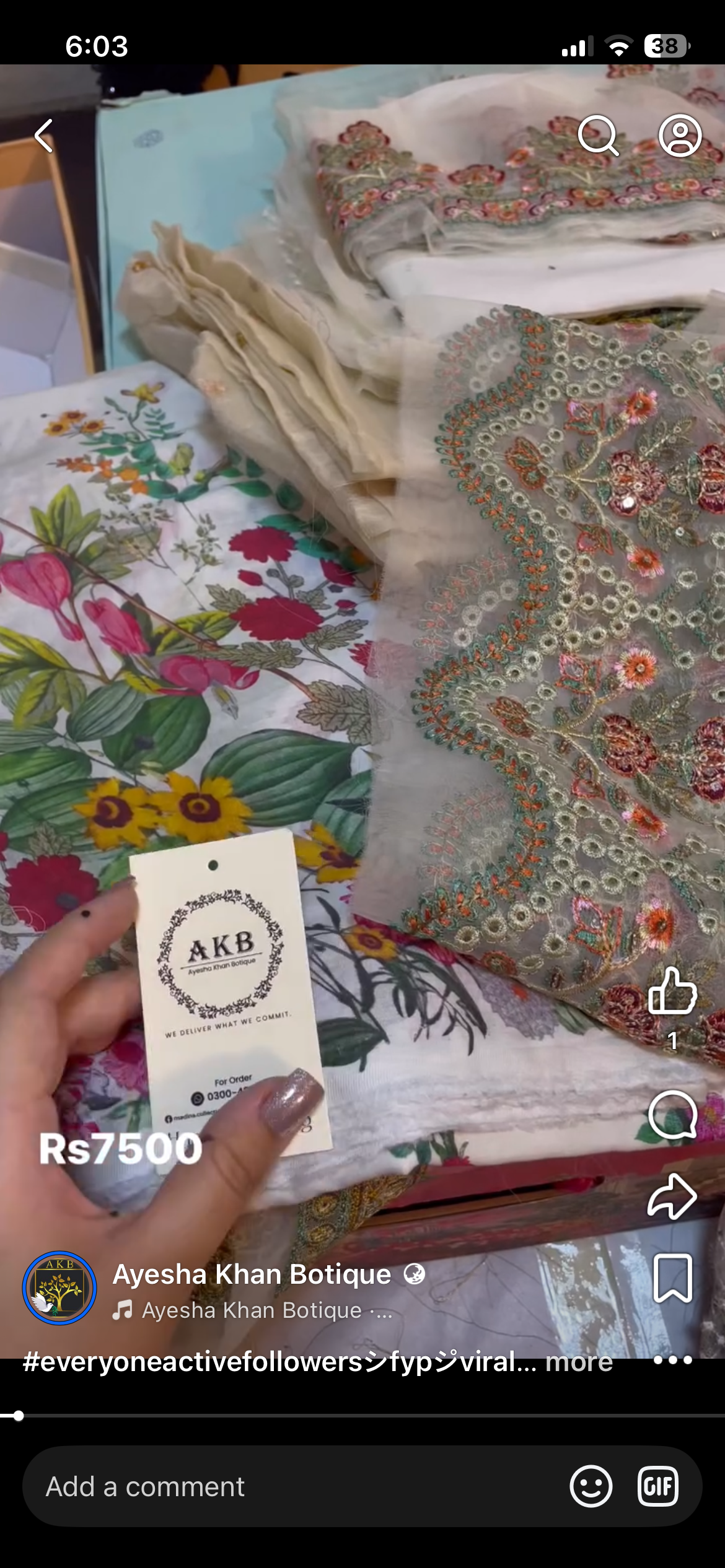 Faiza Saqlain Floral Frok