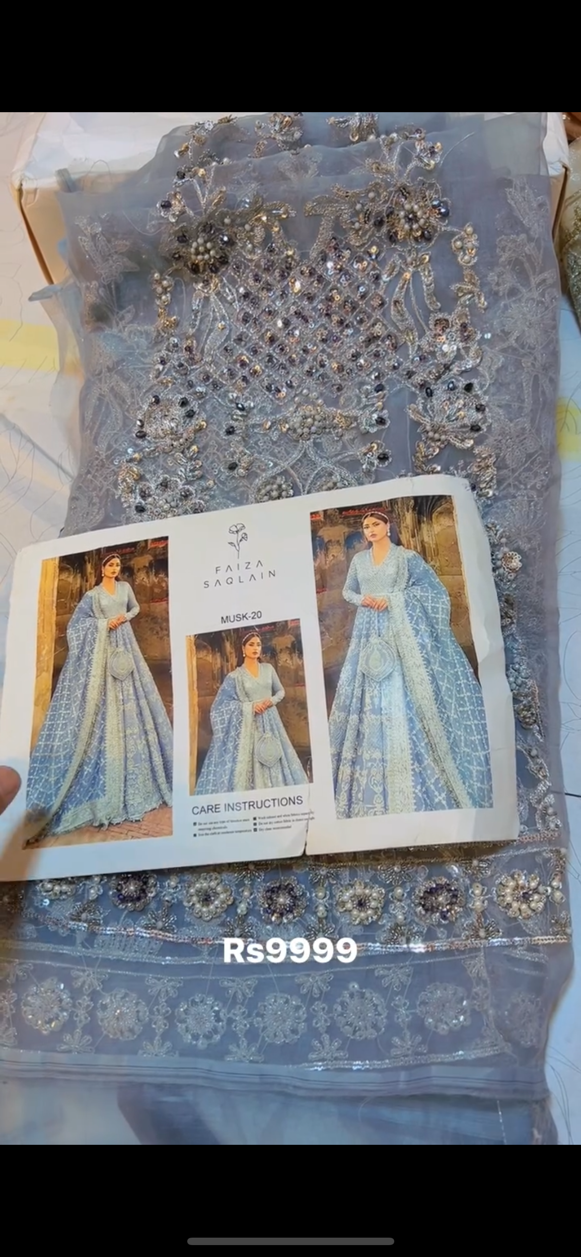 Faiza Saqlain Gray Maxi