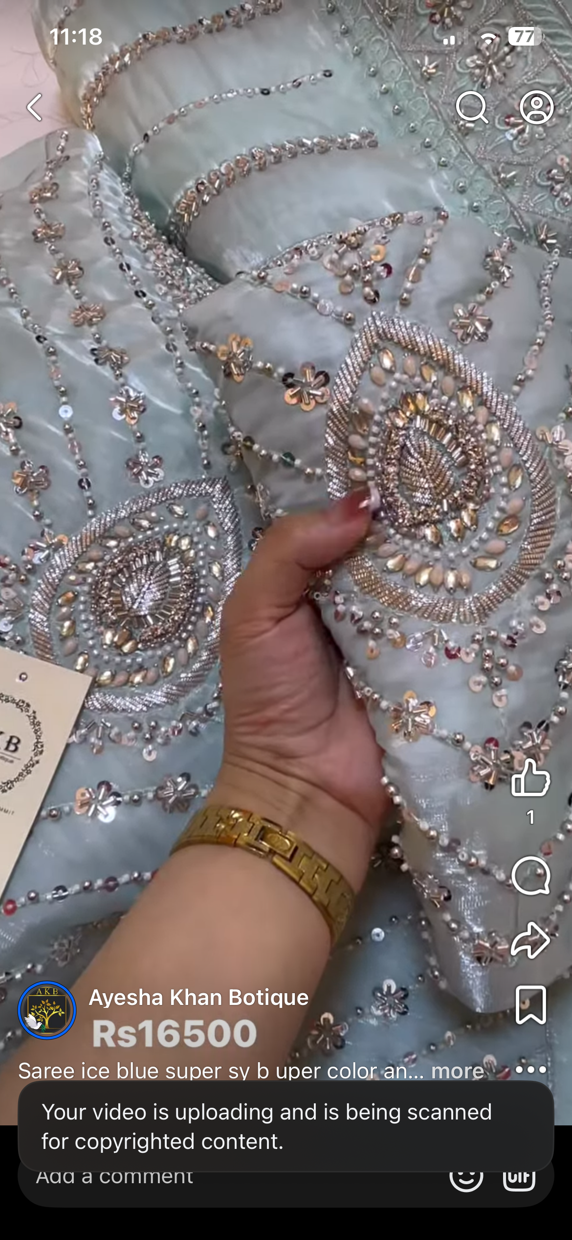 Indian saree iceblue