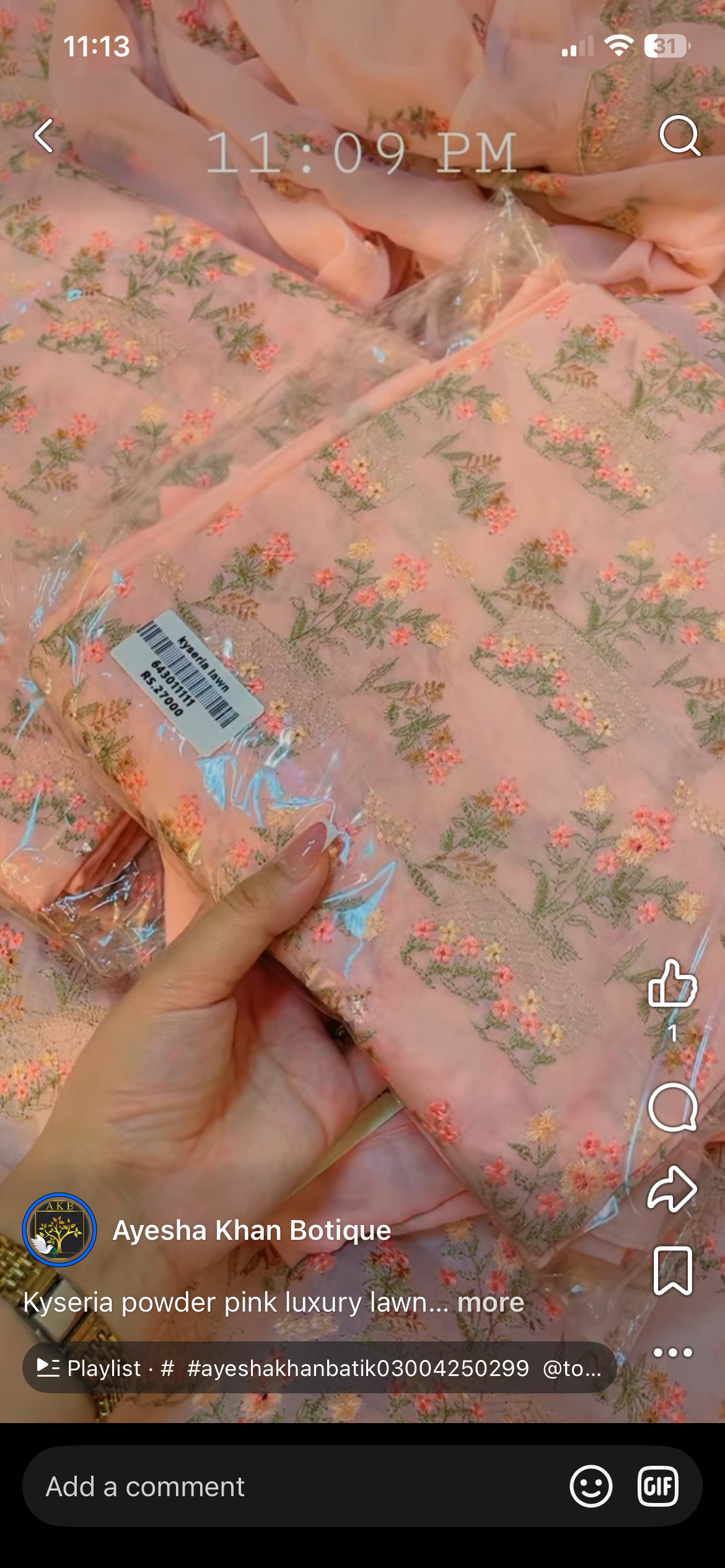 Kyseria pink luxury lawn kh (Delivery after 1 week)