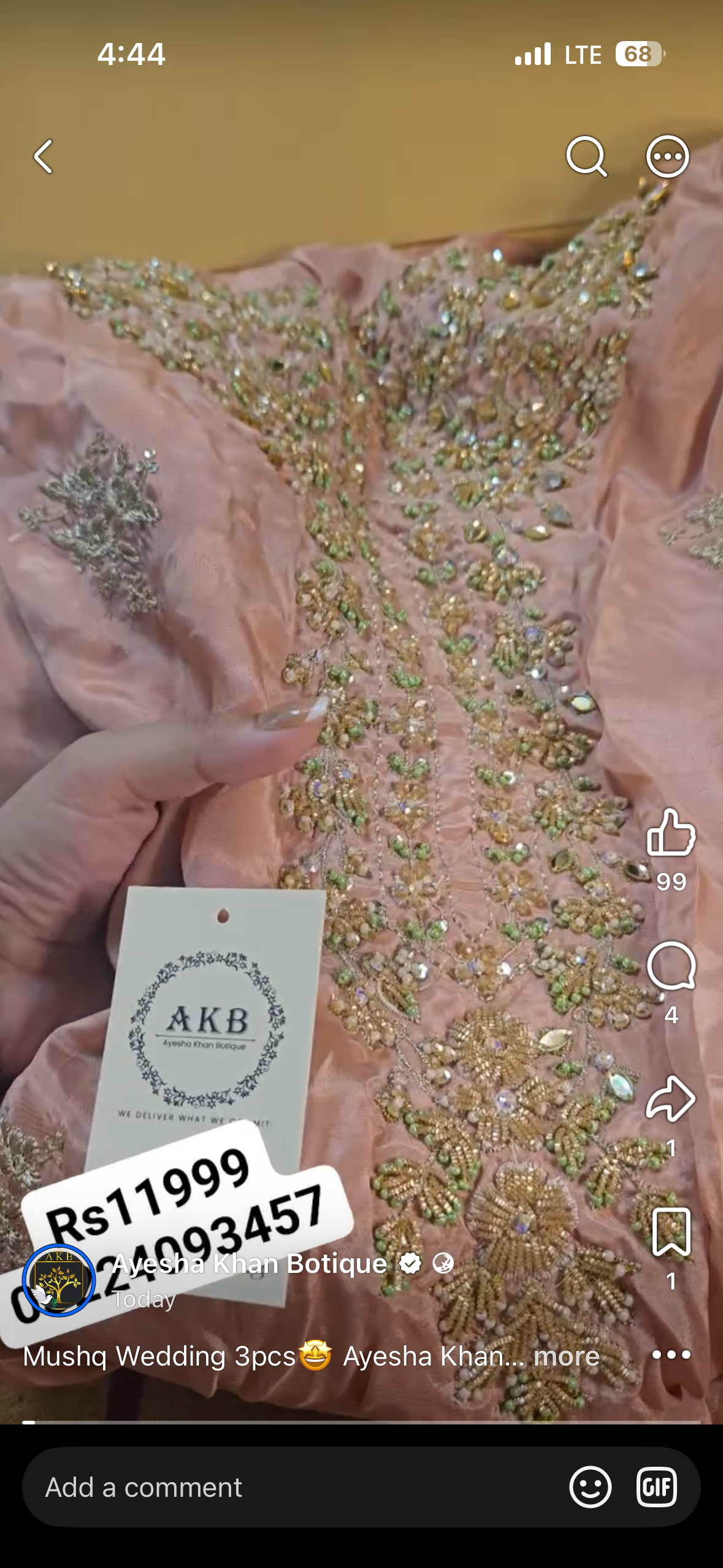Mushq Kashmiri Pink Bia