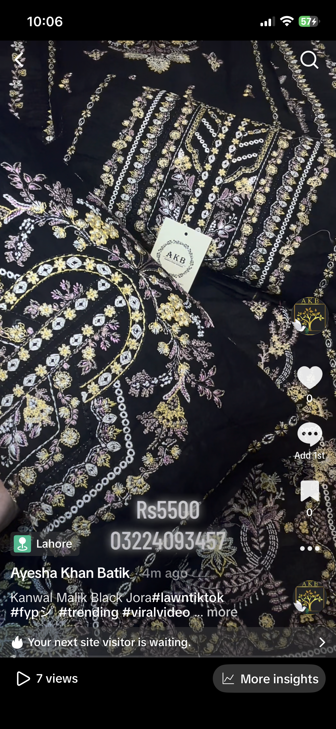 Kanwal malik black lawn
