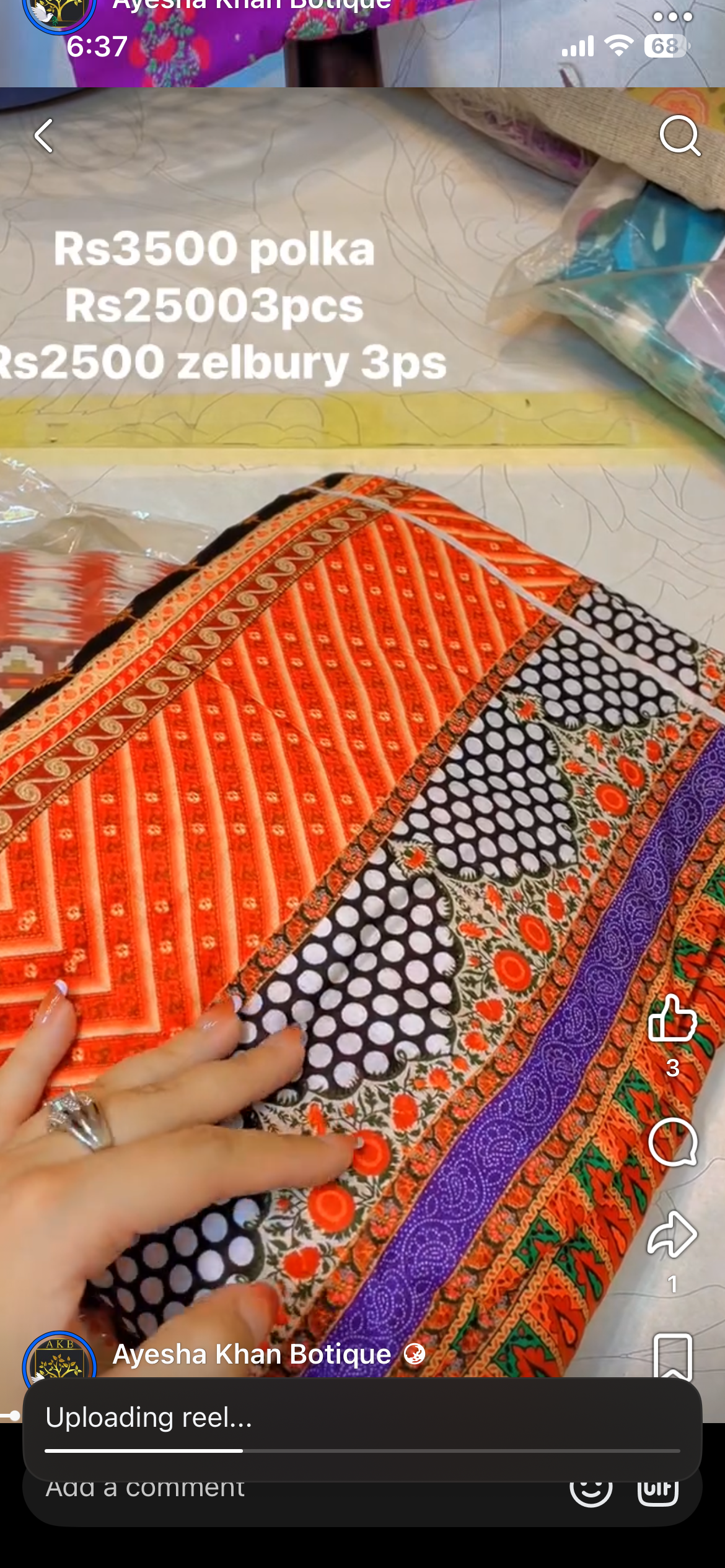 Polka embroidery 3pcs