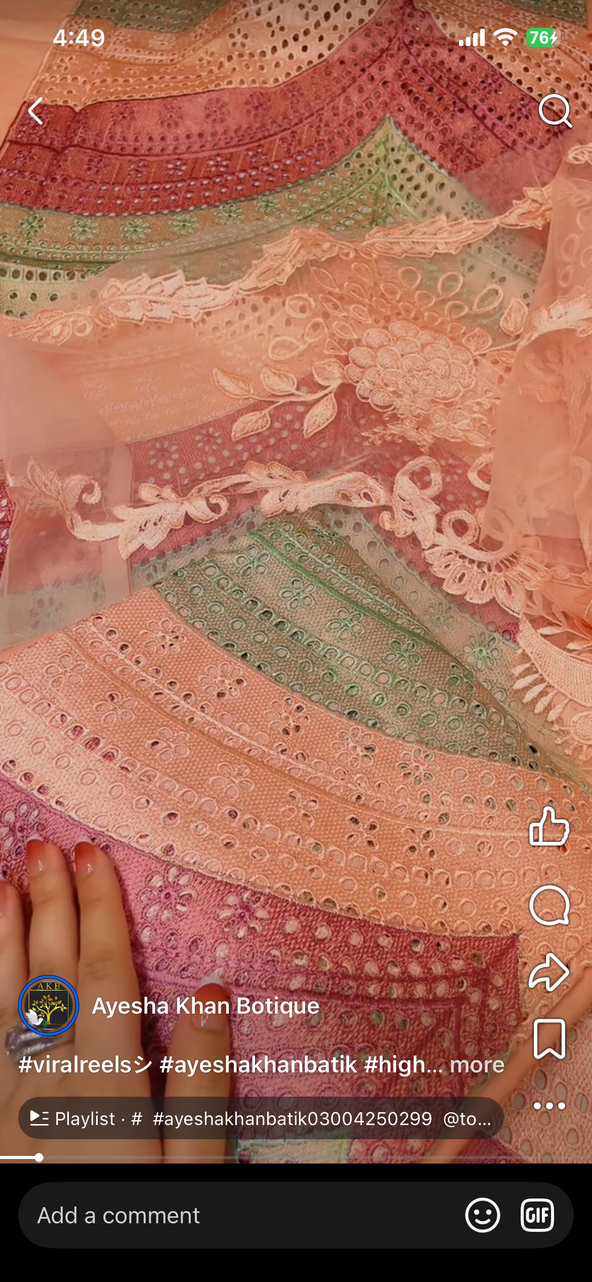 Mariab luxury lawn rainbow pink