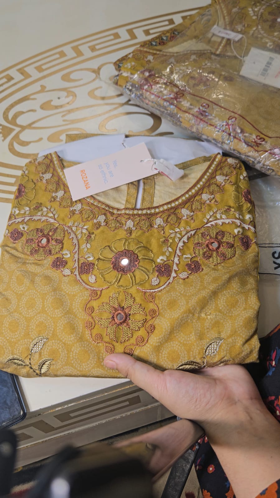 Ethnic 2pcs linen 17.5 chest