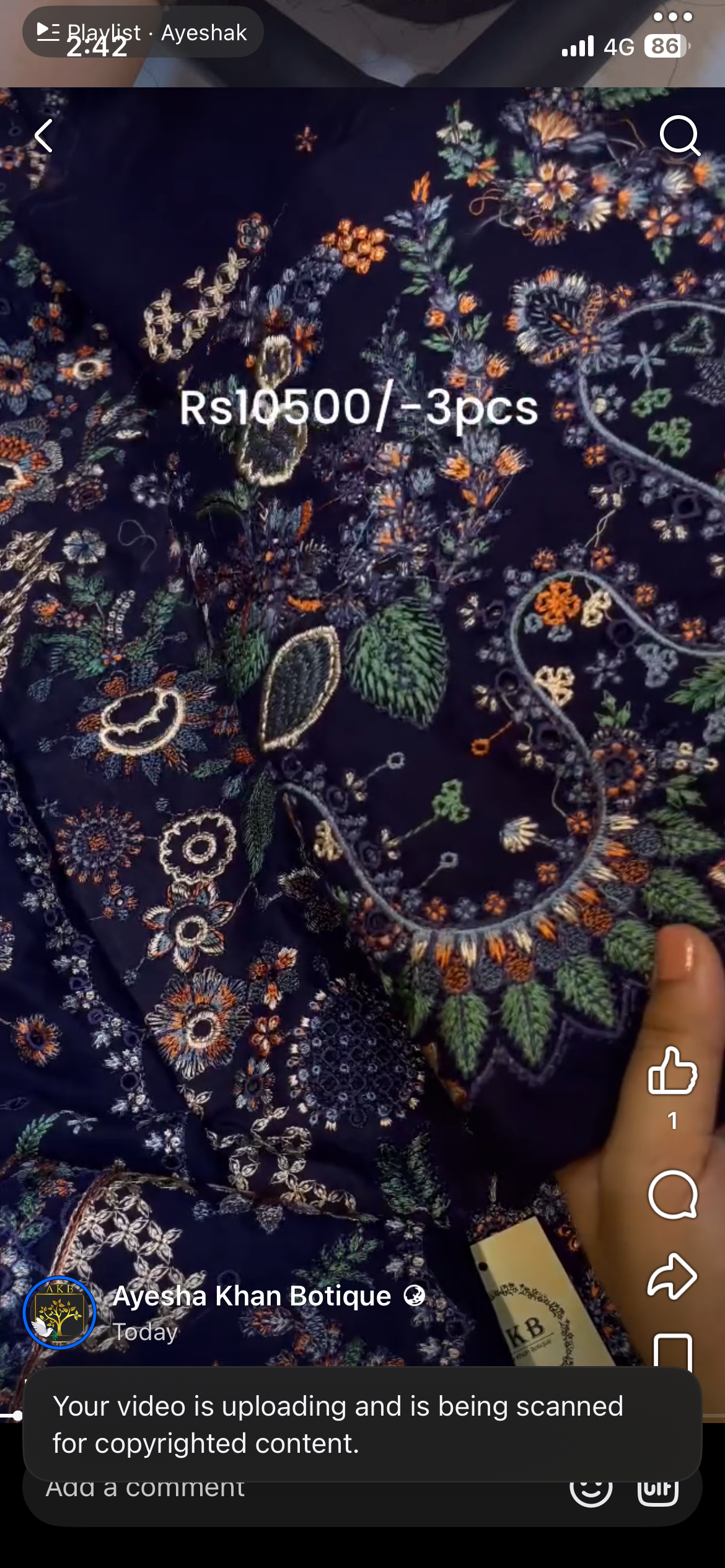 Hussain Rehar blue luxury lawn new launch