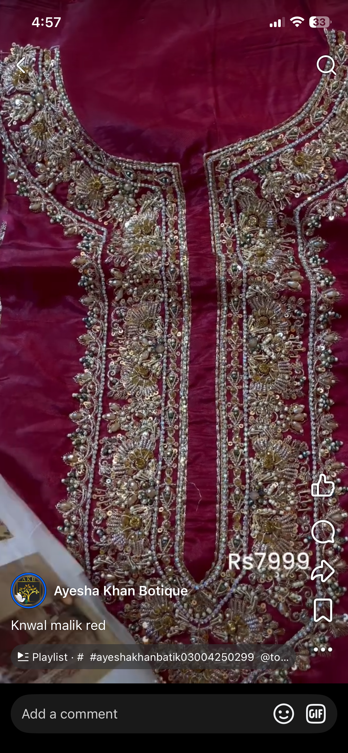 Kanwal malik red bareek kam