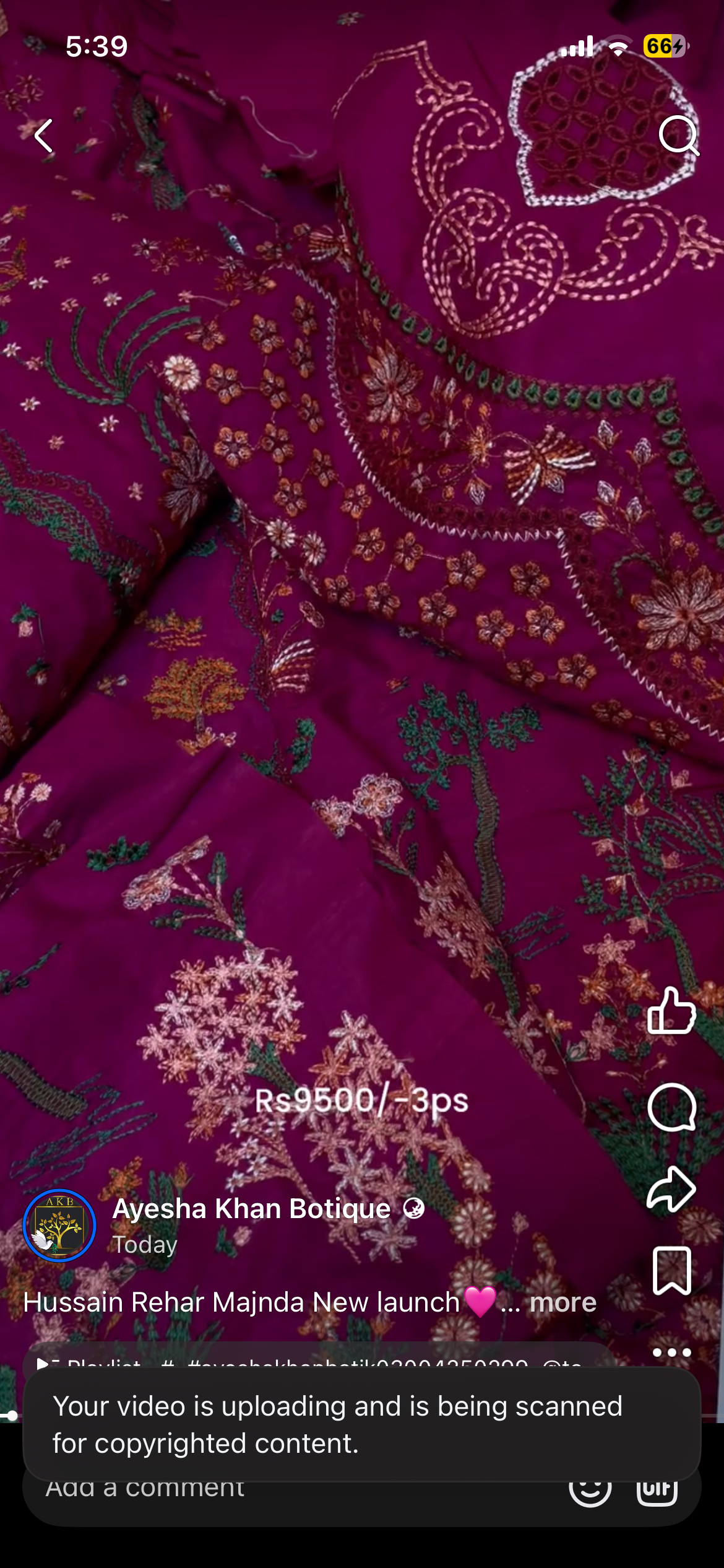 Hussain Rehar majanda new launch luxury lawn 3ps with pure chiffon embroidered dupata