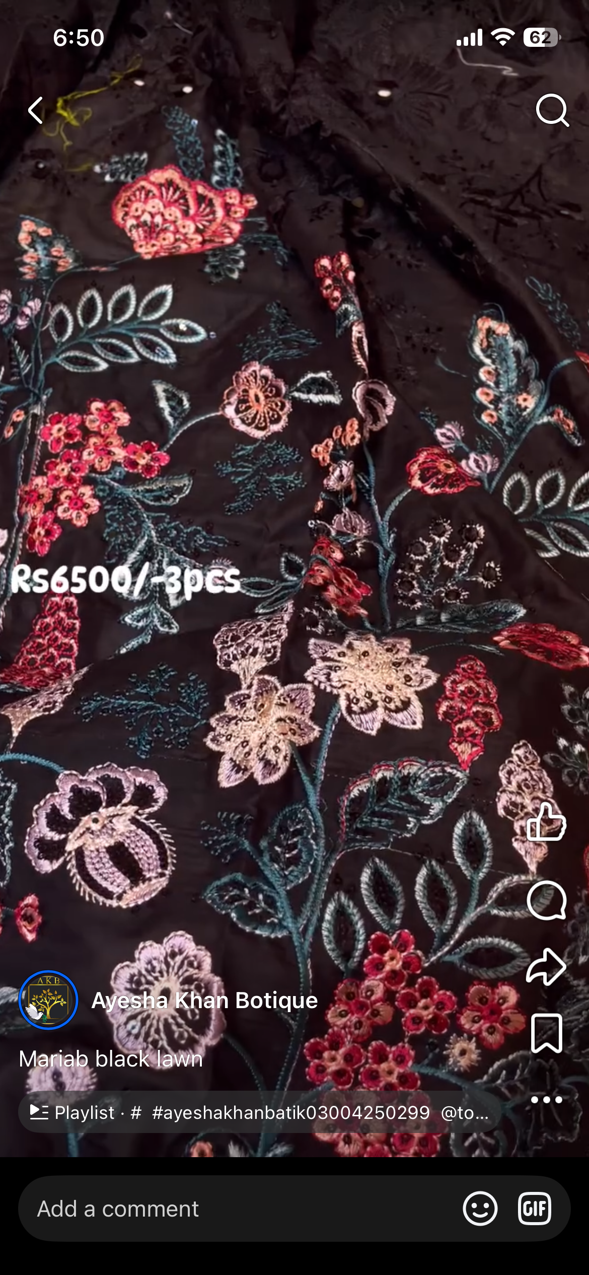 MariaB black luxury lawn