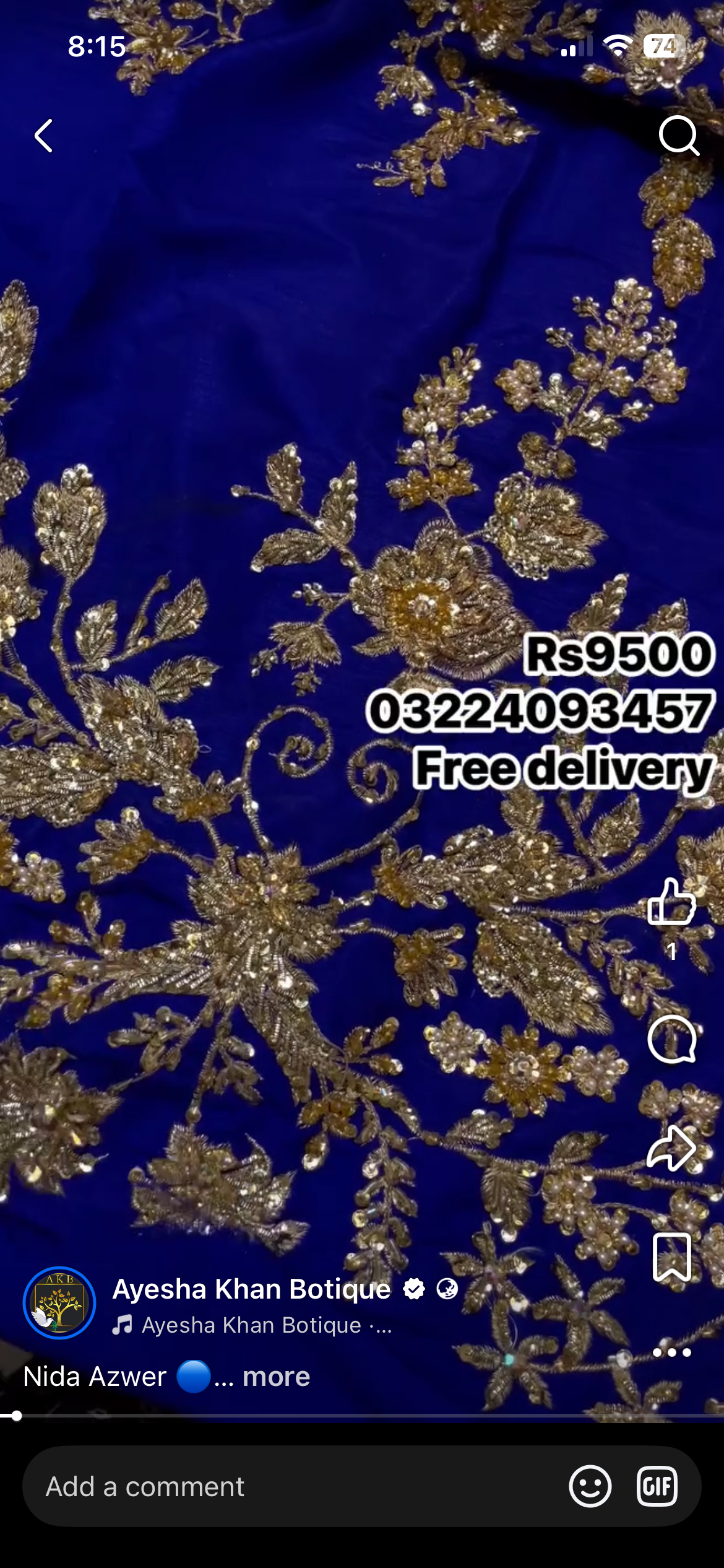 Nida Azwer blue