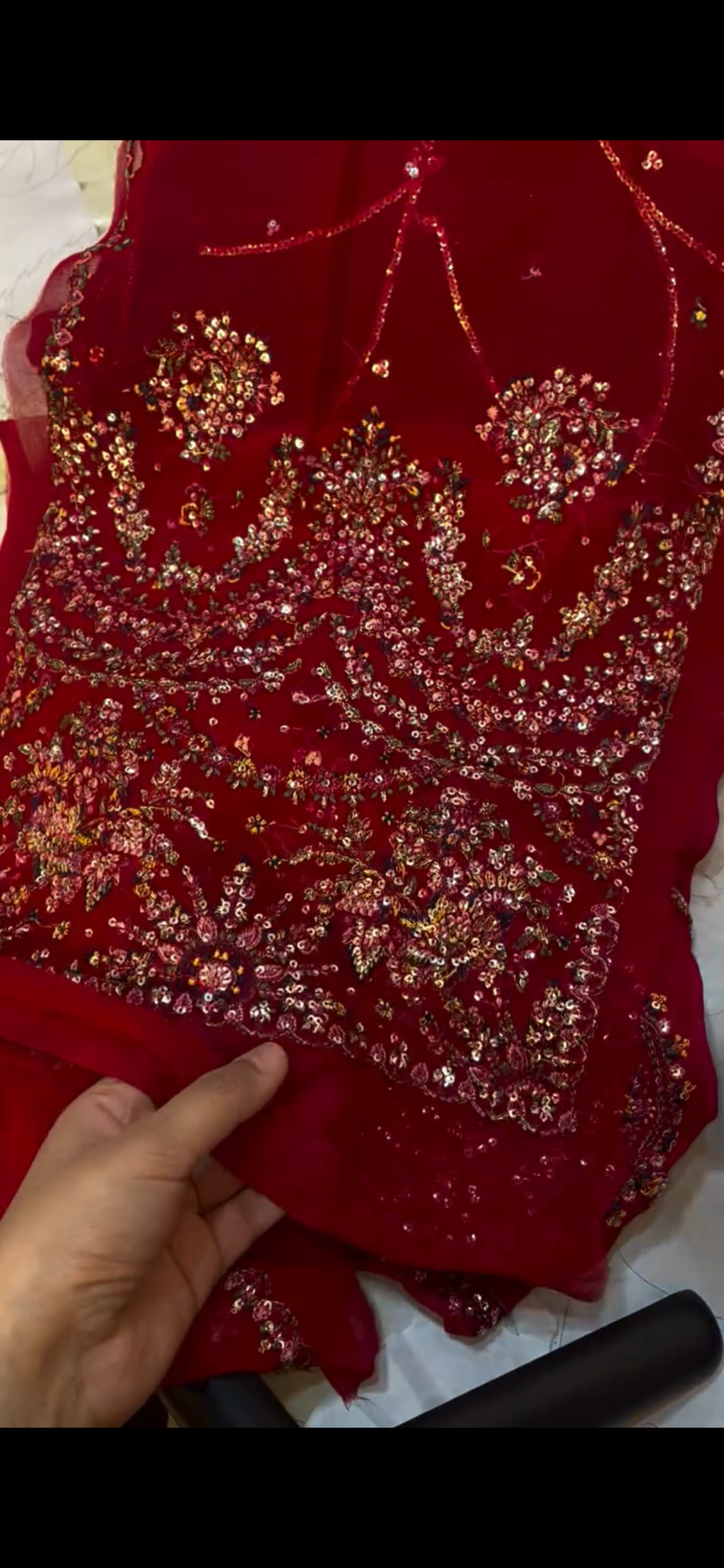 Hussain Rehar Red Chiffon (SU)
