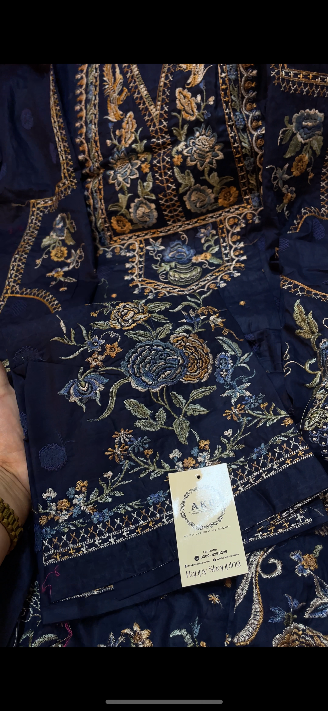 Zaha Luxury Lawn Dark Blue