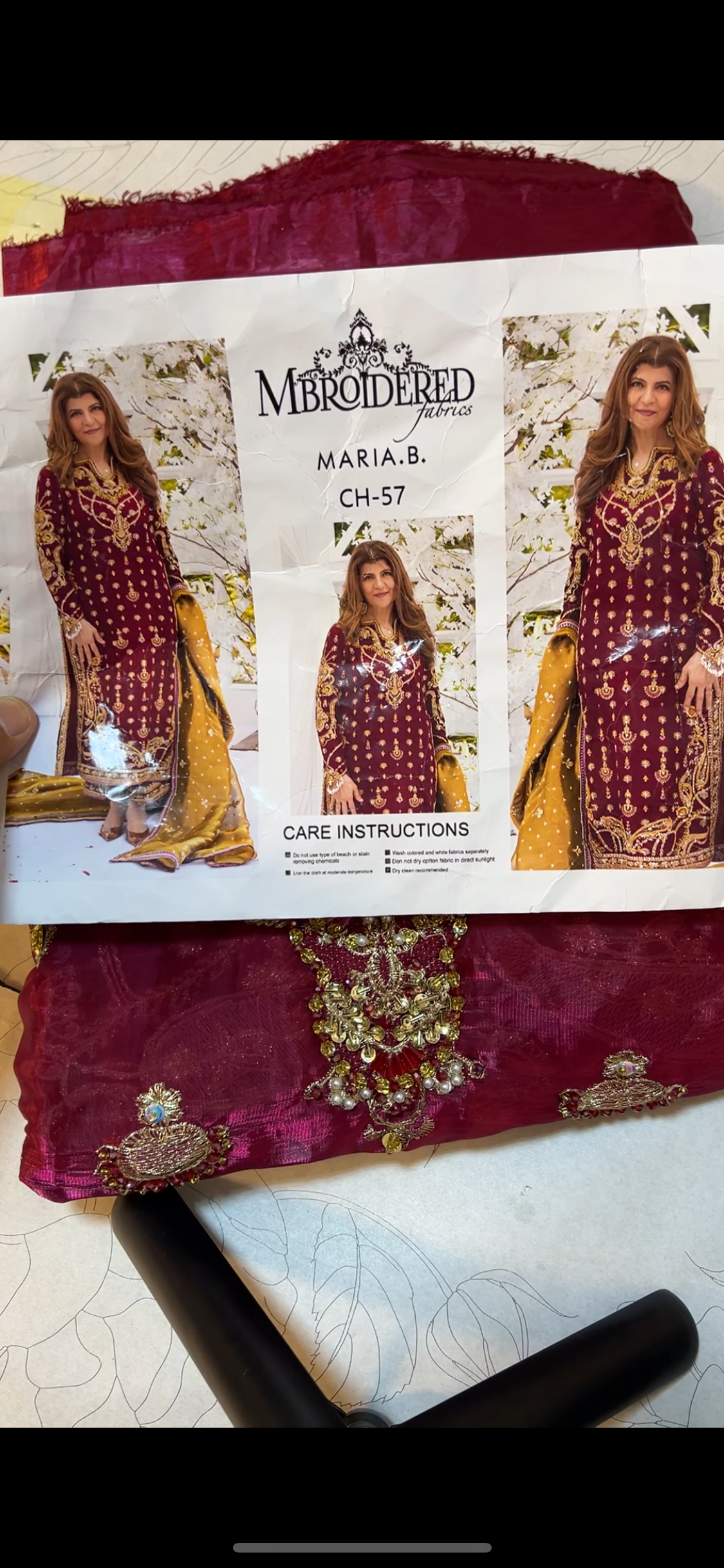 Maria B Red Sheesha Silk (Ra)