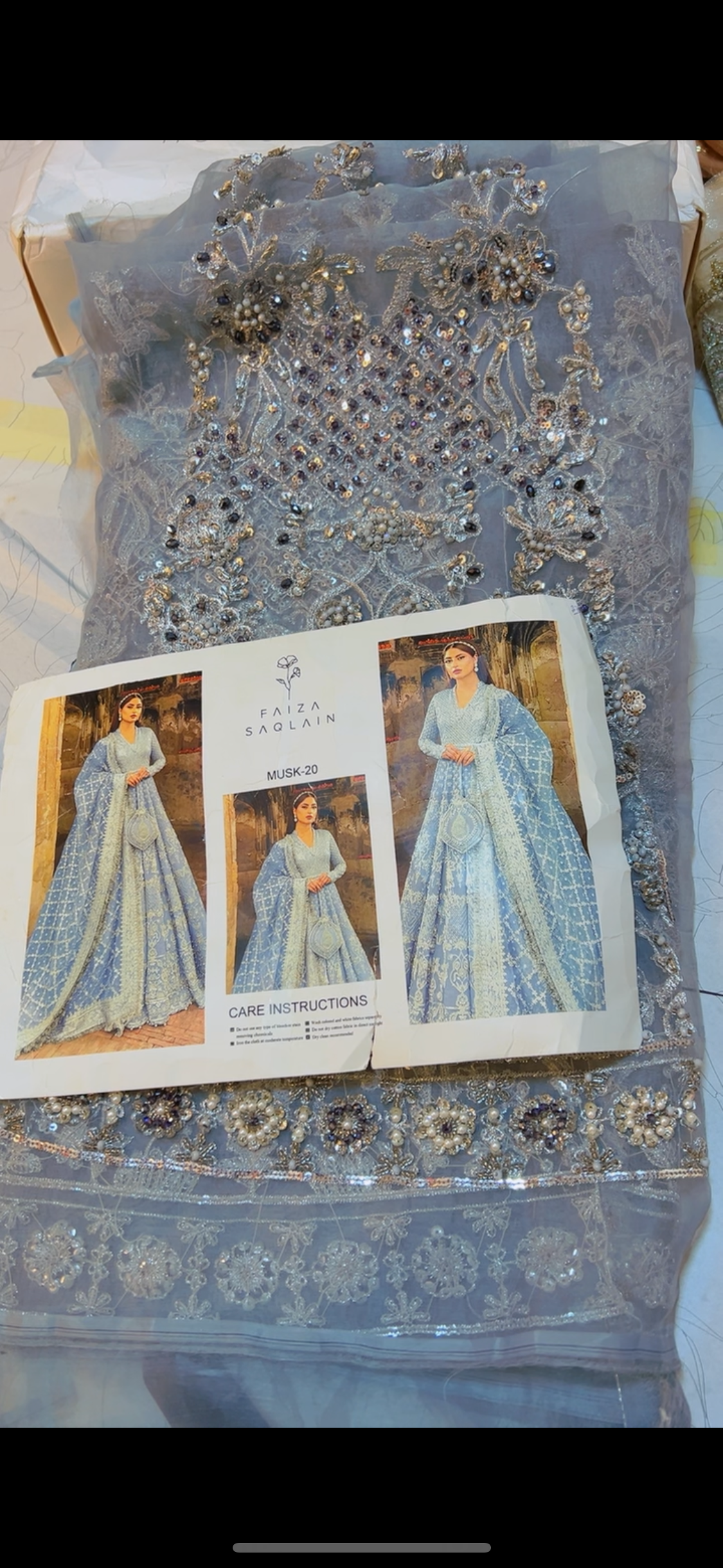 Faiza Saqlain Gray Maxi (Ra)