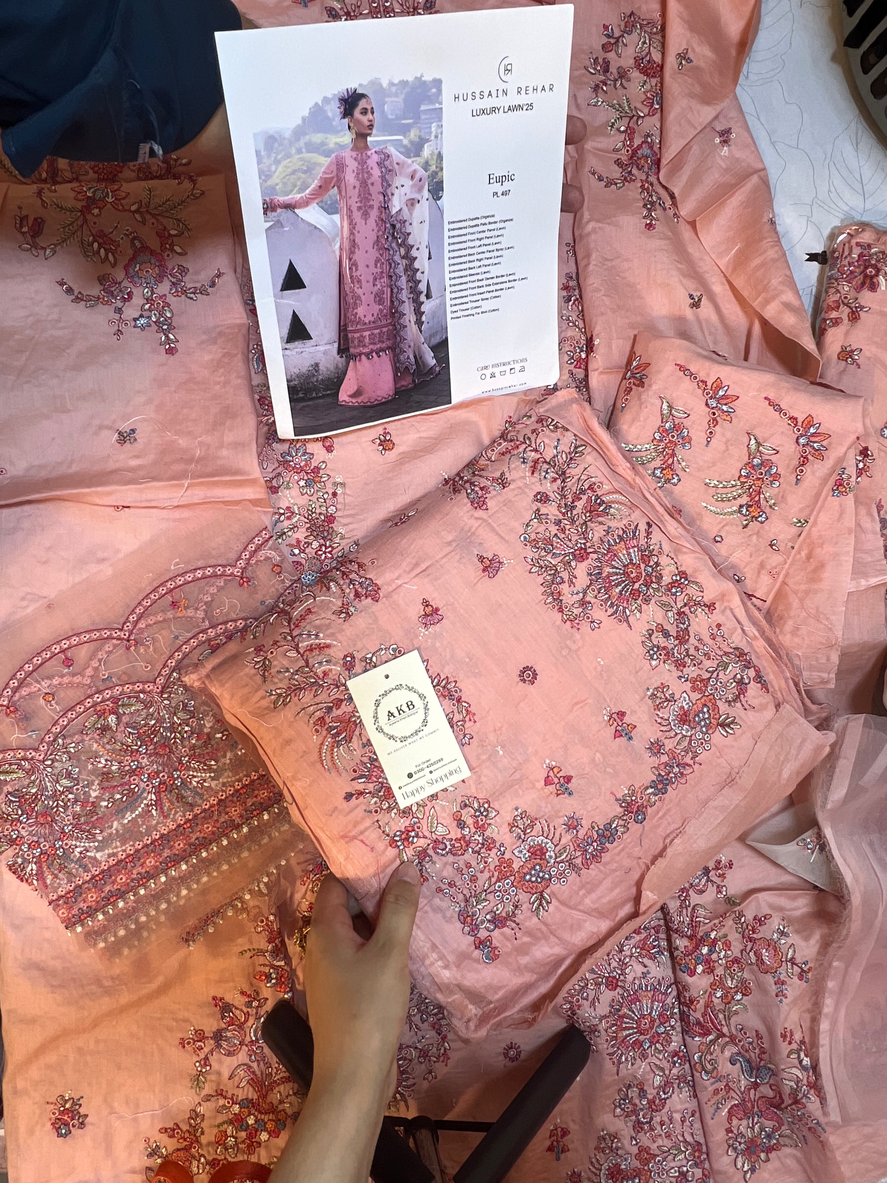 Hussain Rehar Pink Lawn