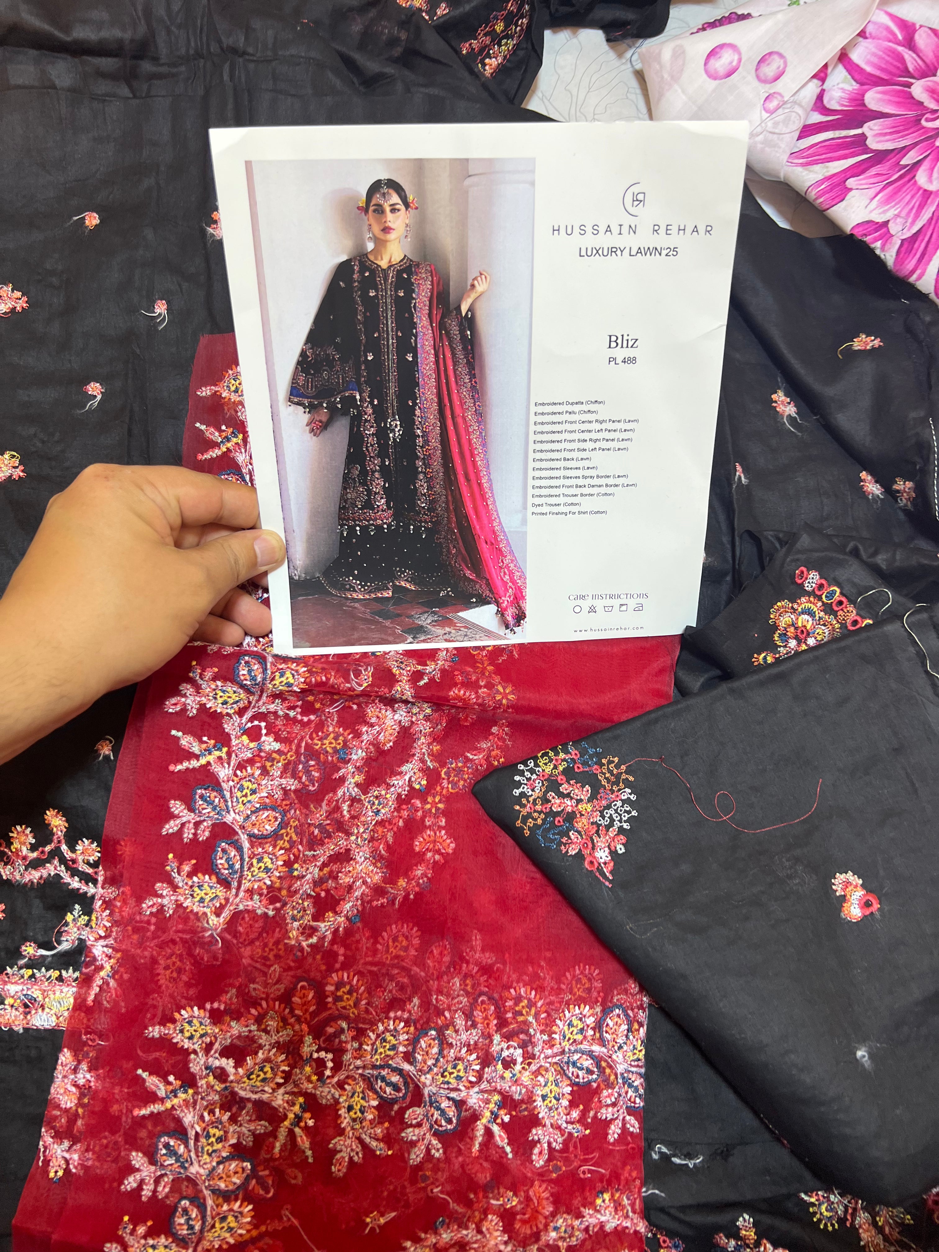 Hussain Rehar Black Lawn