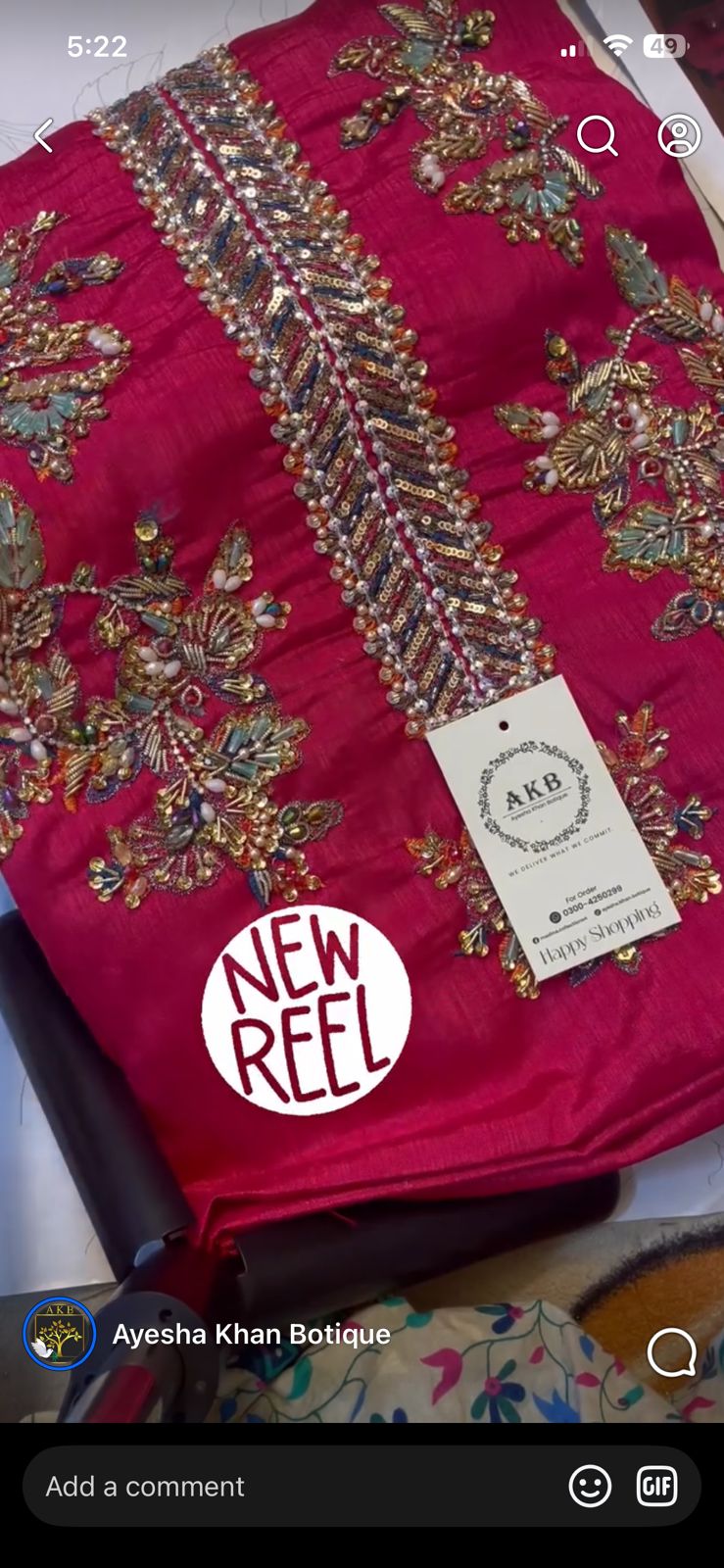 Hussain Rehar Hot pink Ra