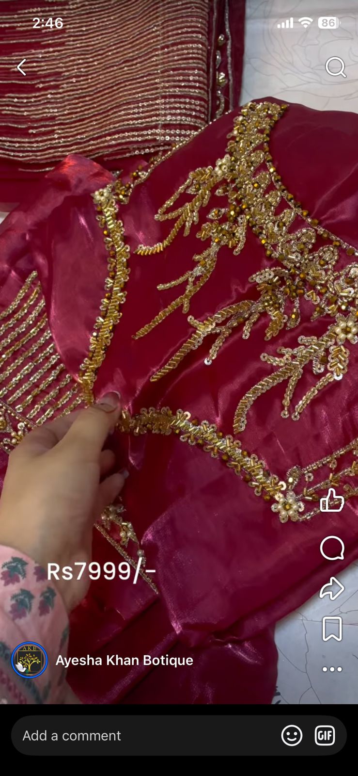 Maria B anari Red Dubai styl