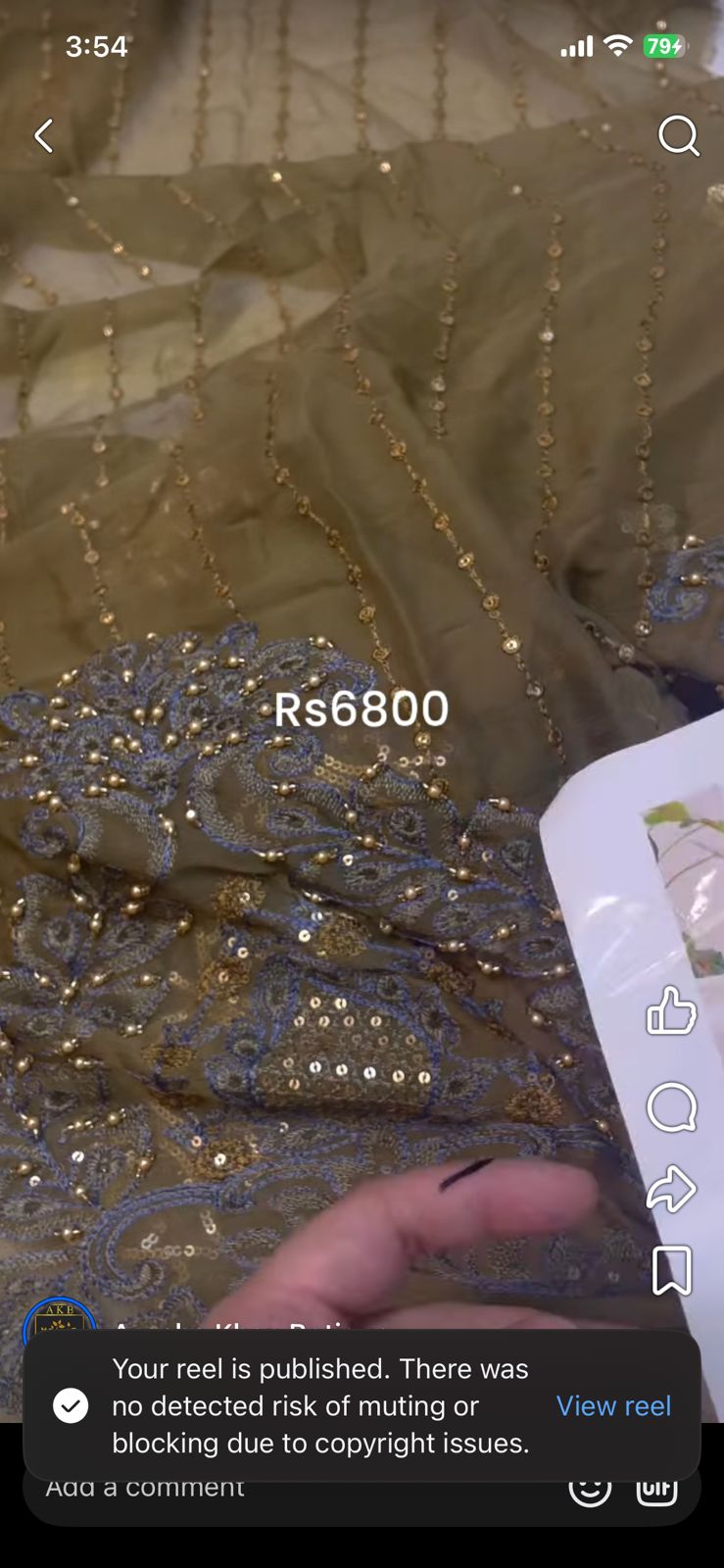 Maria B chiffon Olive gren