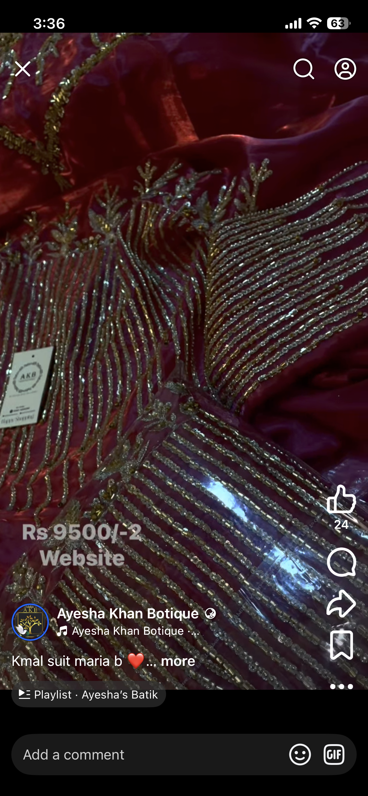 Maria.B outstanding maron shisha silk 3pcs