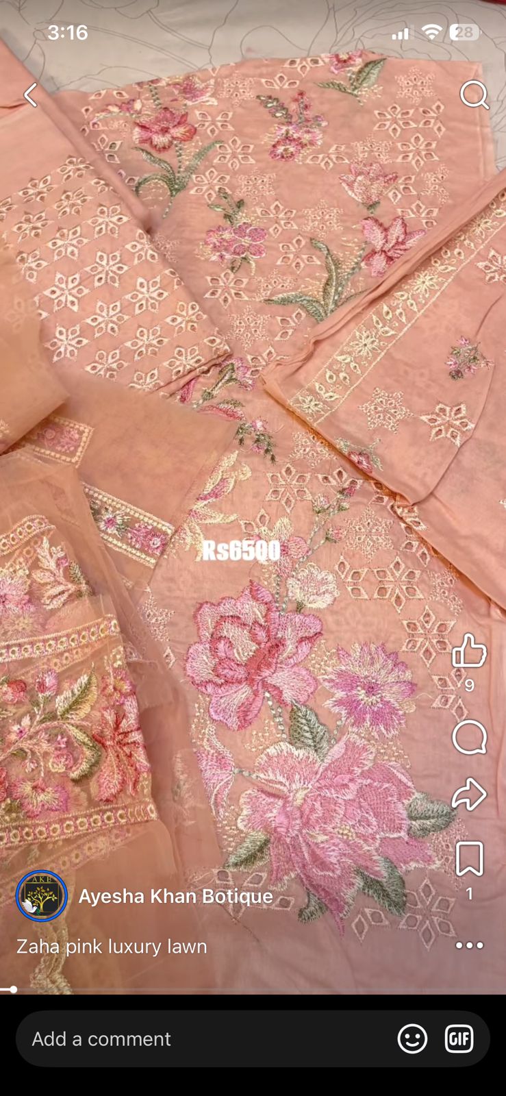 Zaha Pink Luxury Lawn