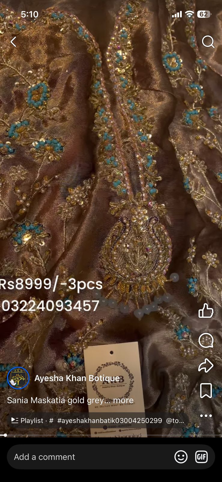 Sania Maskatia Gold Gray 3pc