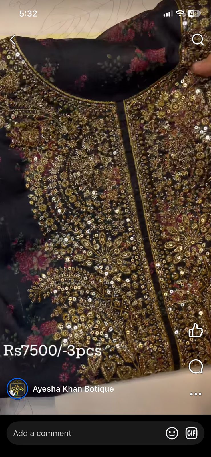 Baroque Black Printed Chiffon
